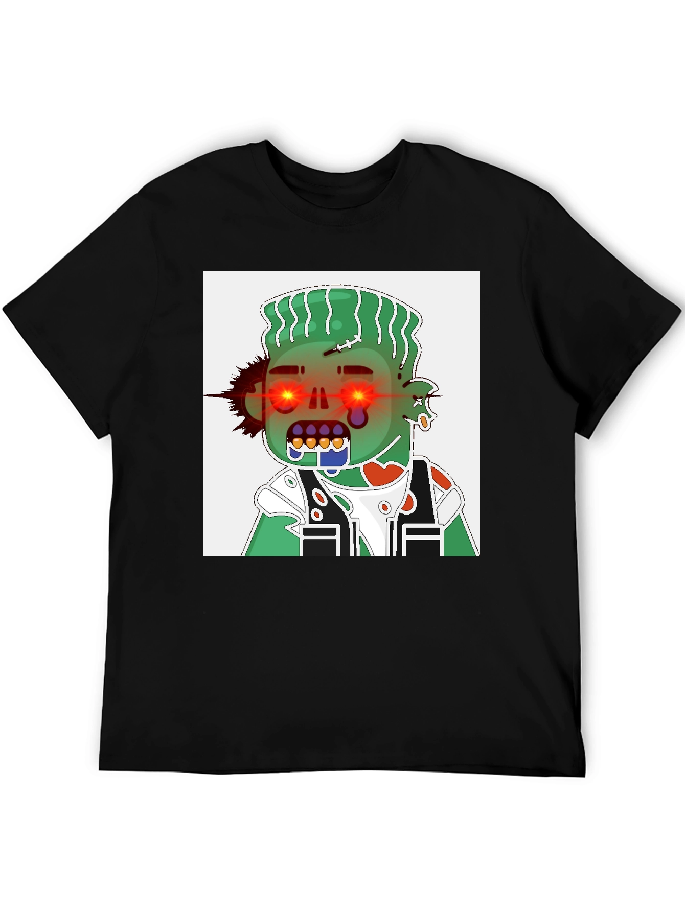 Zombie Cartoon Graphic Tee - Black