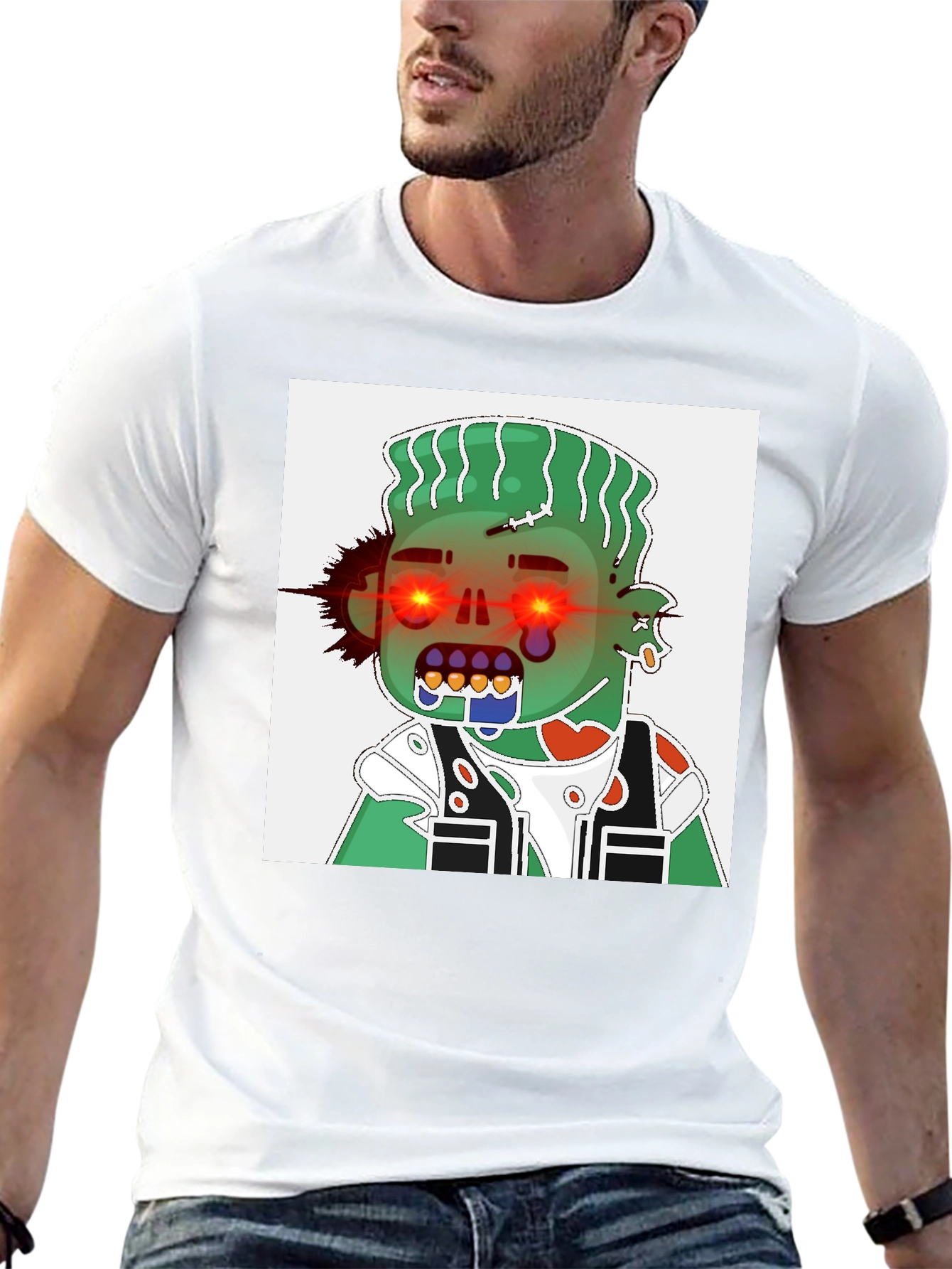 Zombie Cartoon Graphic Tee - Black