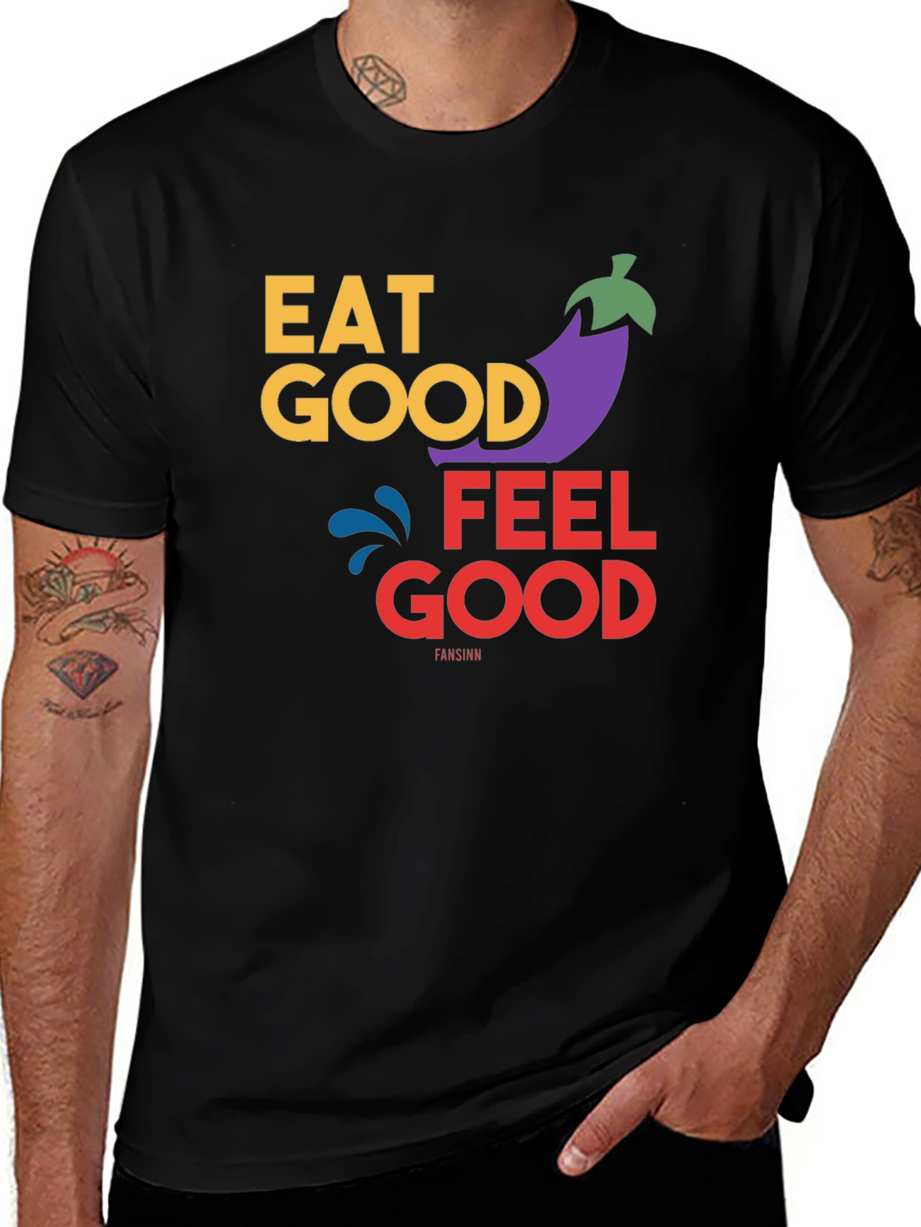 Eat Good Feel Good T-Shirt - Black Graphic Tee