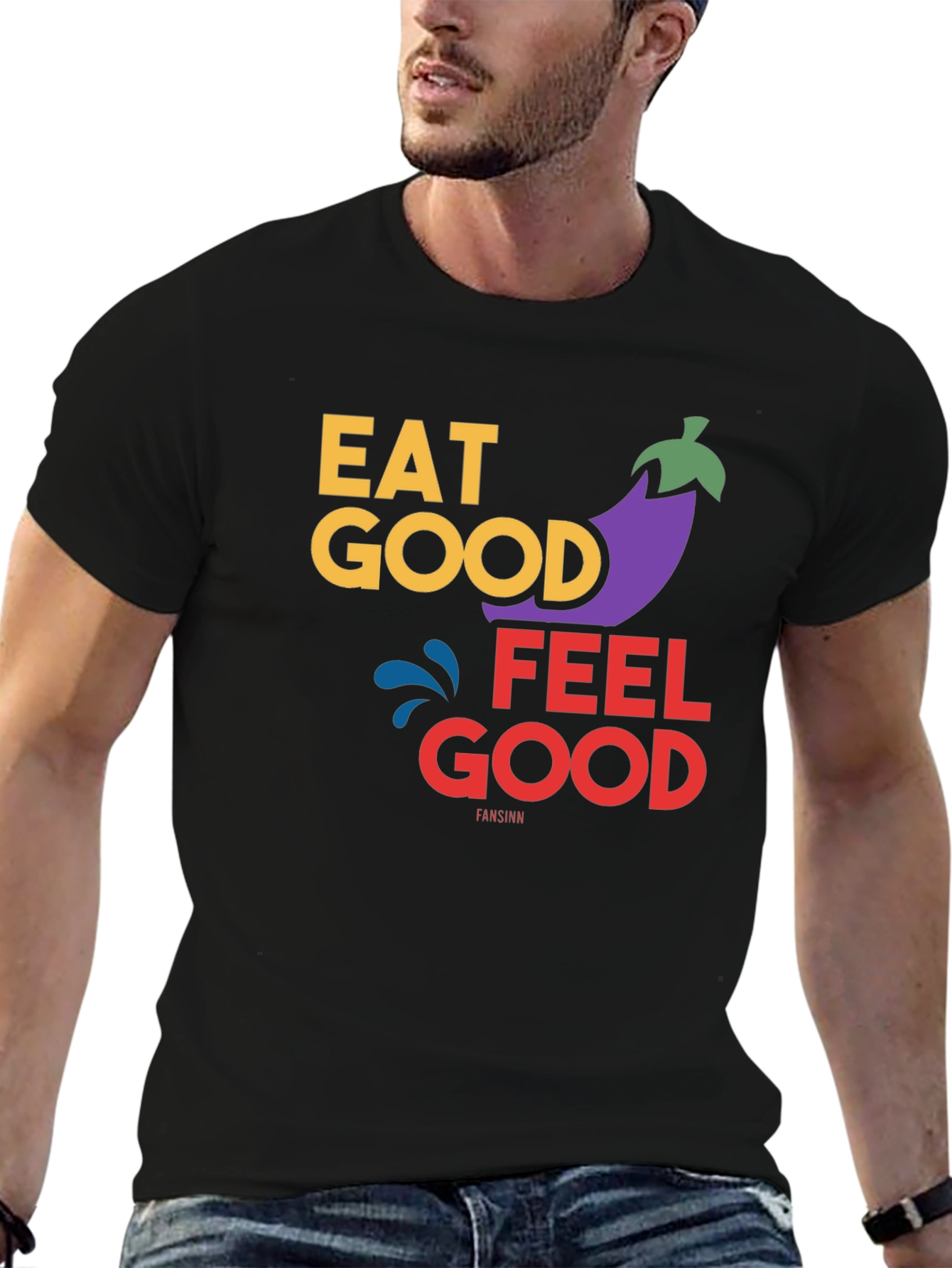 Eat Good Feel Good T-Shirt - Black Graphic Tee
