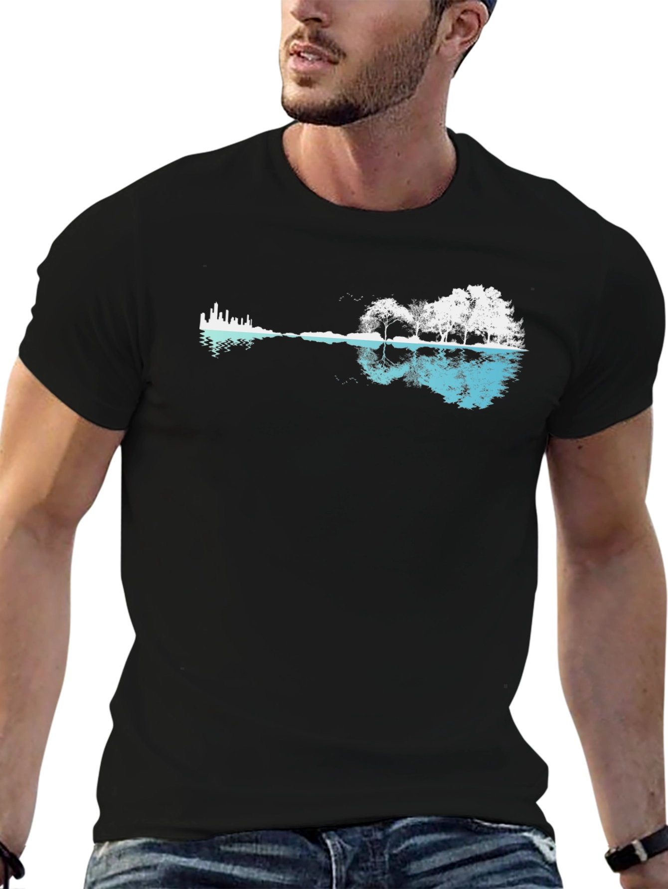 Nature Guitar Graphic T-Shirt