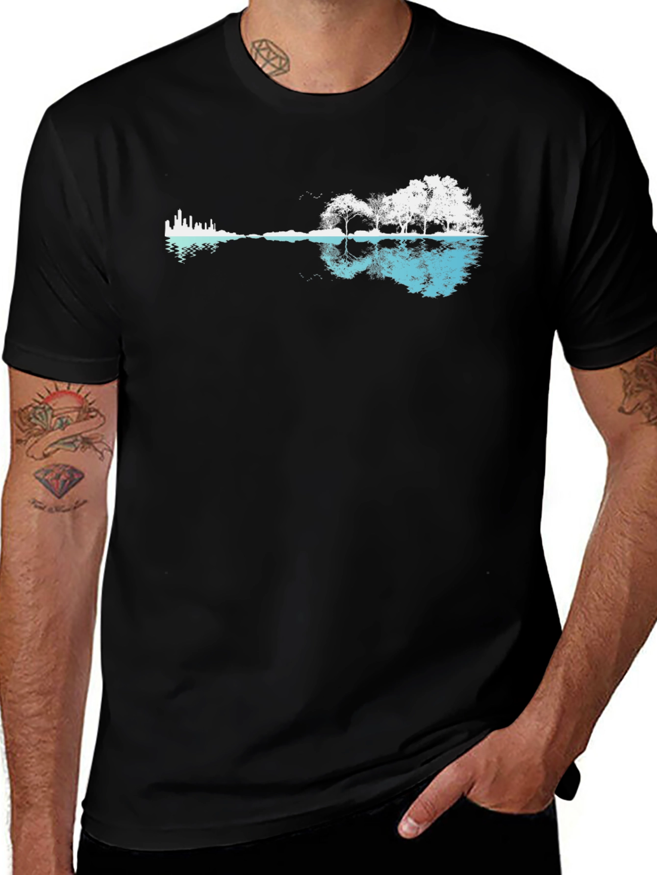 Nature Guitar Graphic T-Shirt