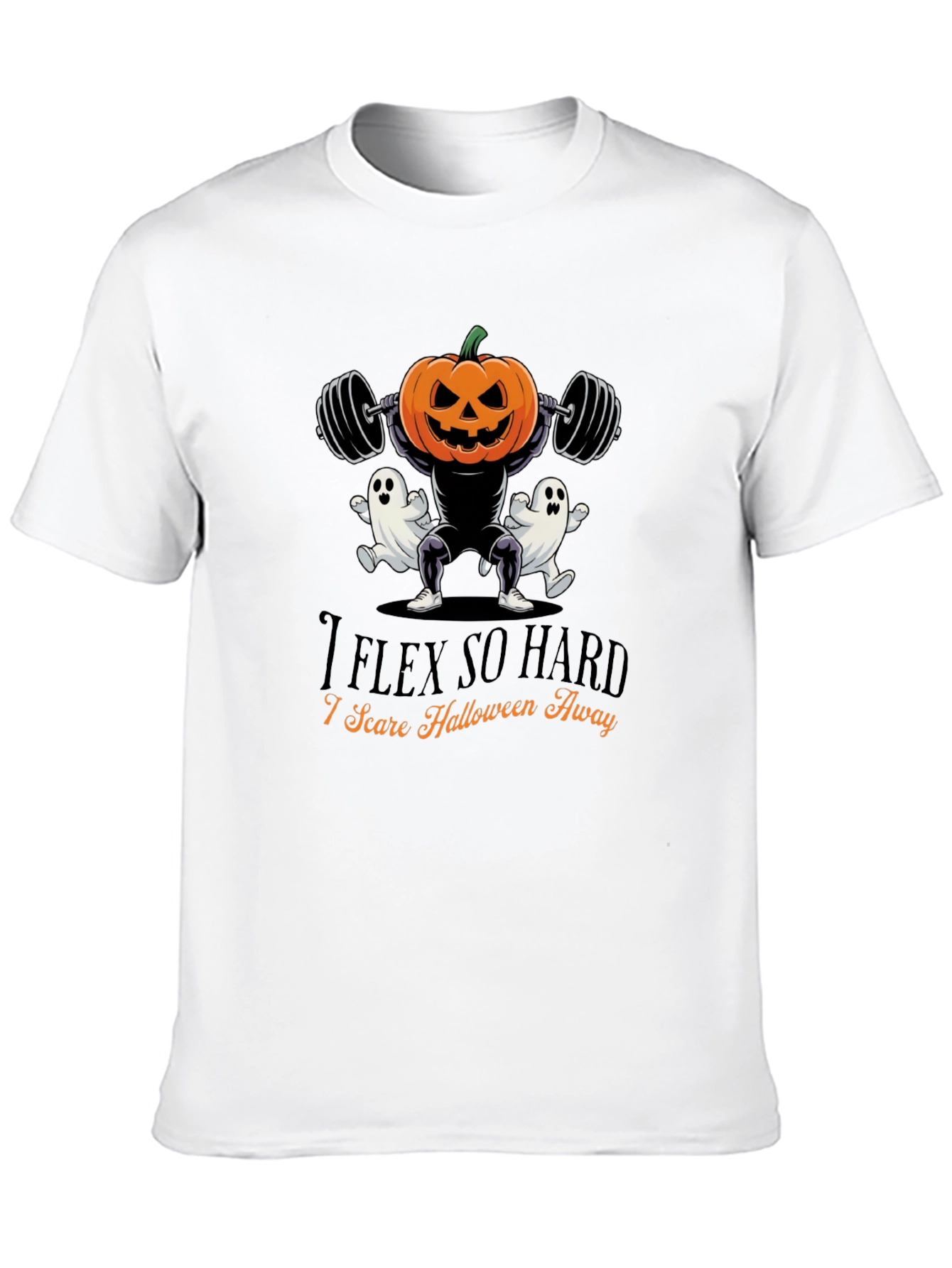 Halloween Gym Pumpkin T-Shirt - I Flex So Hard