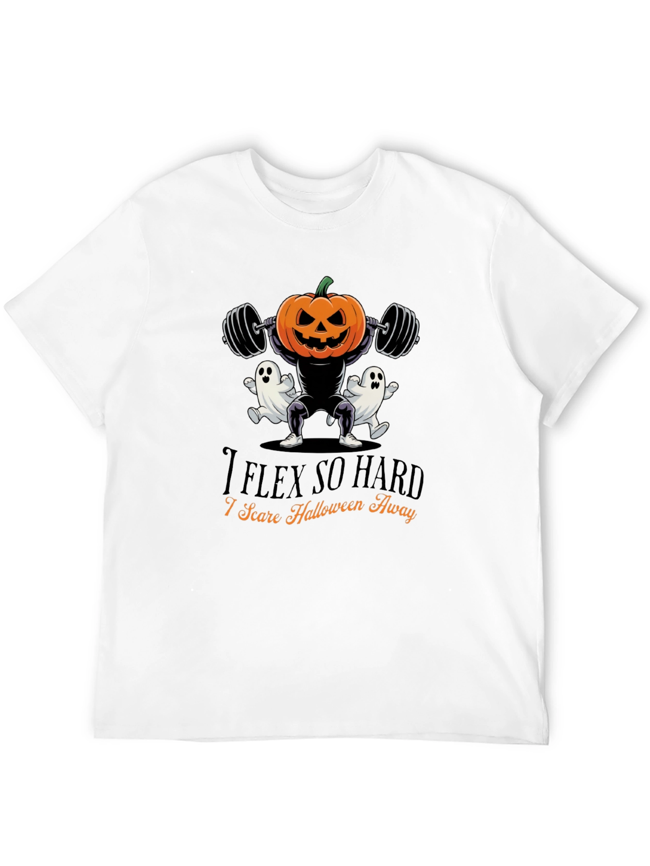 Halloween Gym Pumpkin T-Shirt - I Flex So Hard