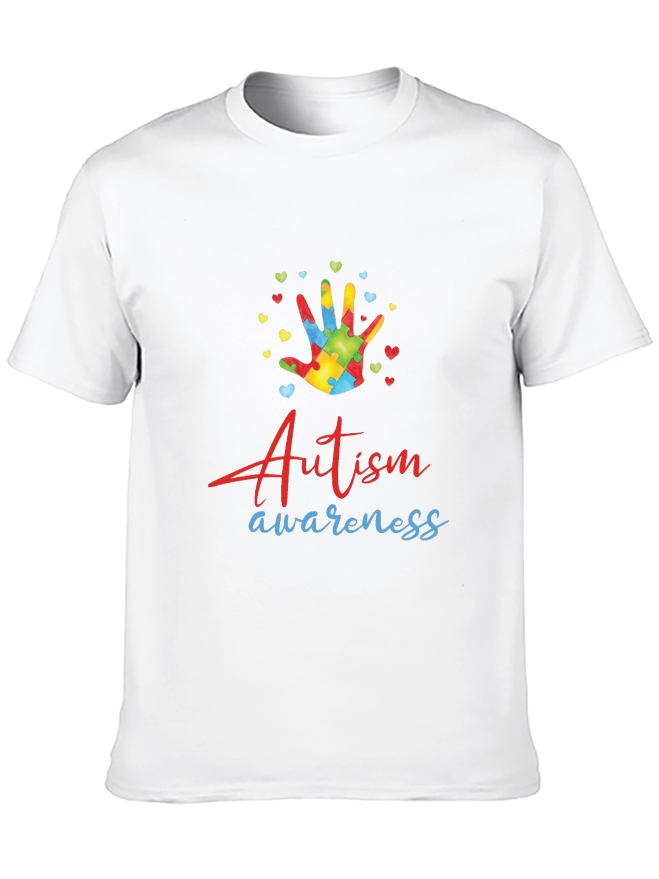 Autism Awareness Tee - Puzzle Hand Design