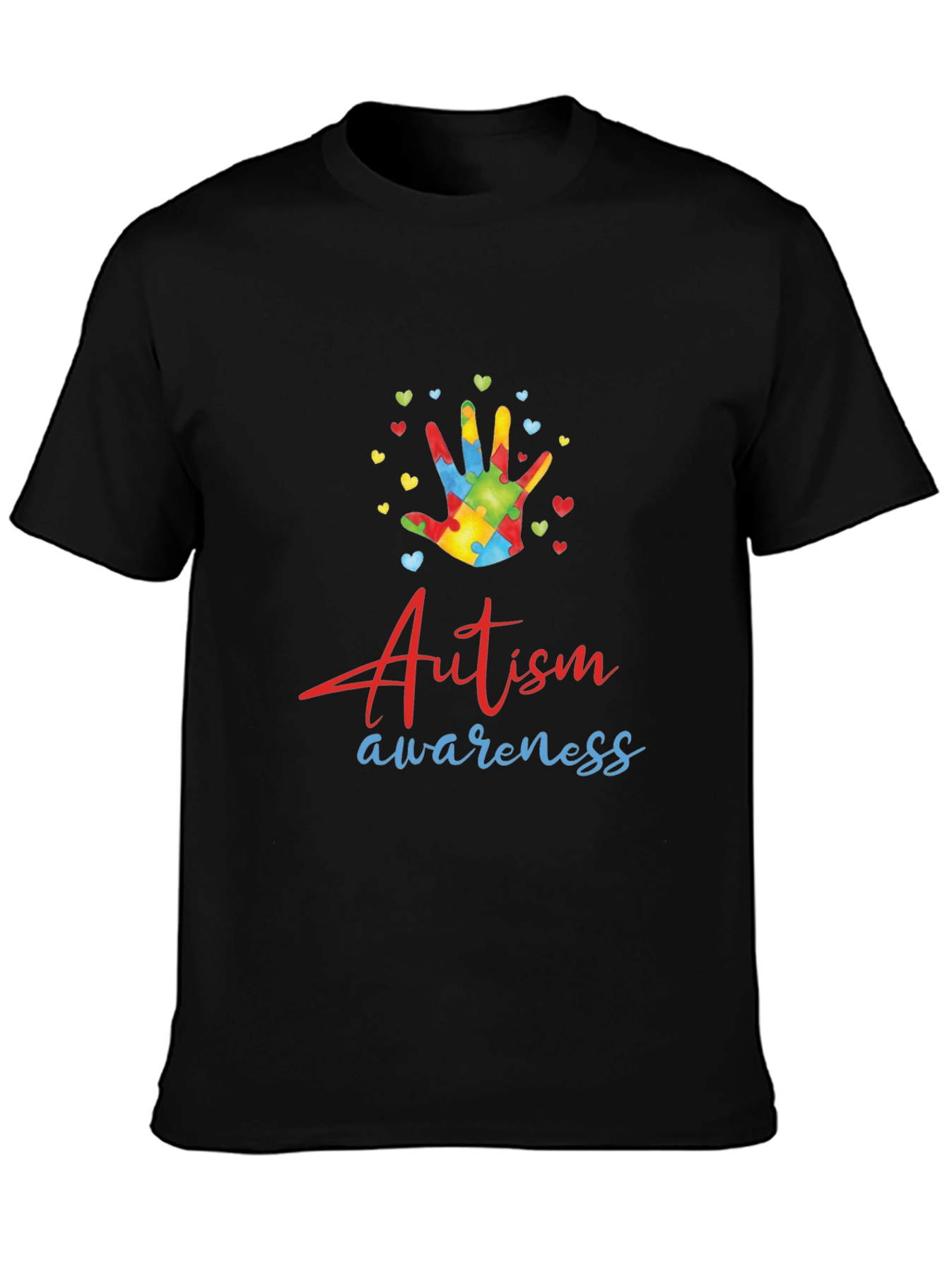 Autism Awareness Tee - Puzzle Hand Design