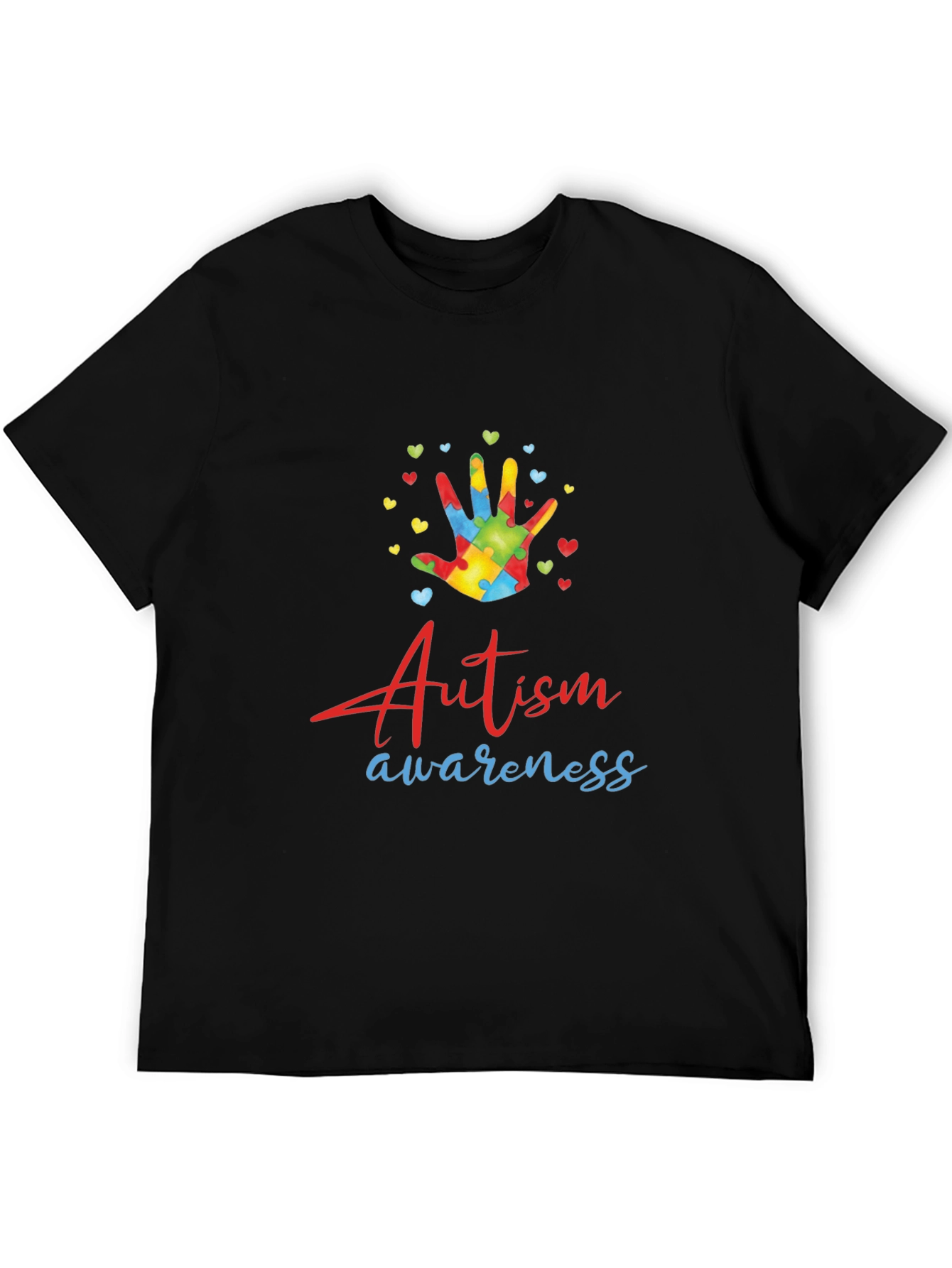 Autism Awareness Tee - Puzzle Hand Design