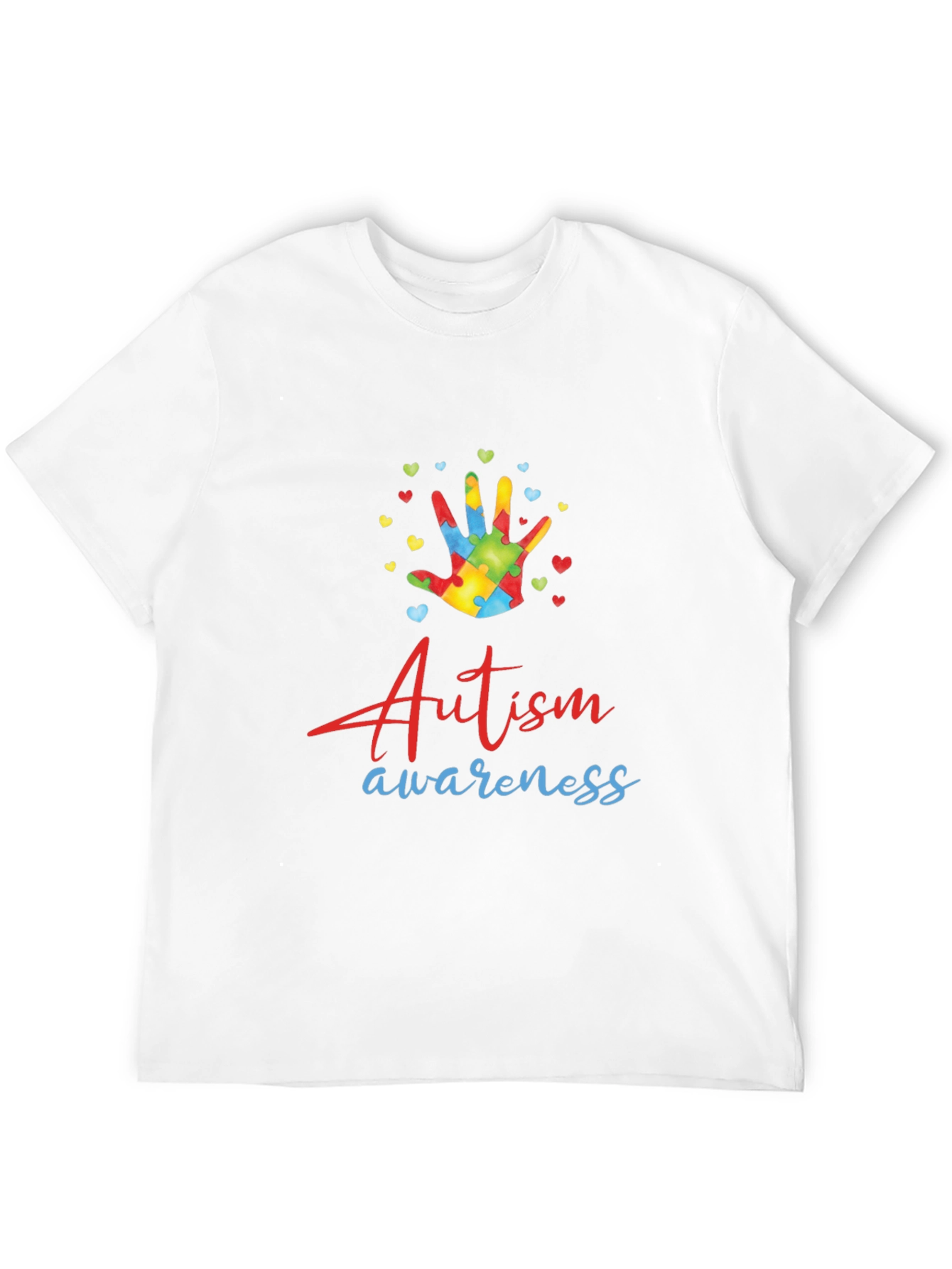 Autism Awareness Tee - Puzzle Hand Design