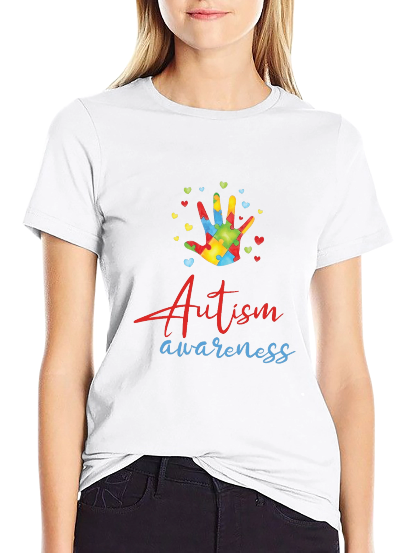 Autism Awareness Tee - Puzzle Hand Design