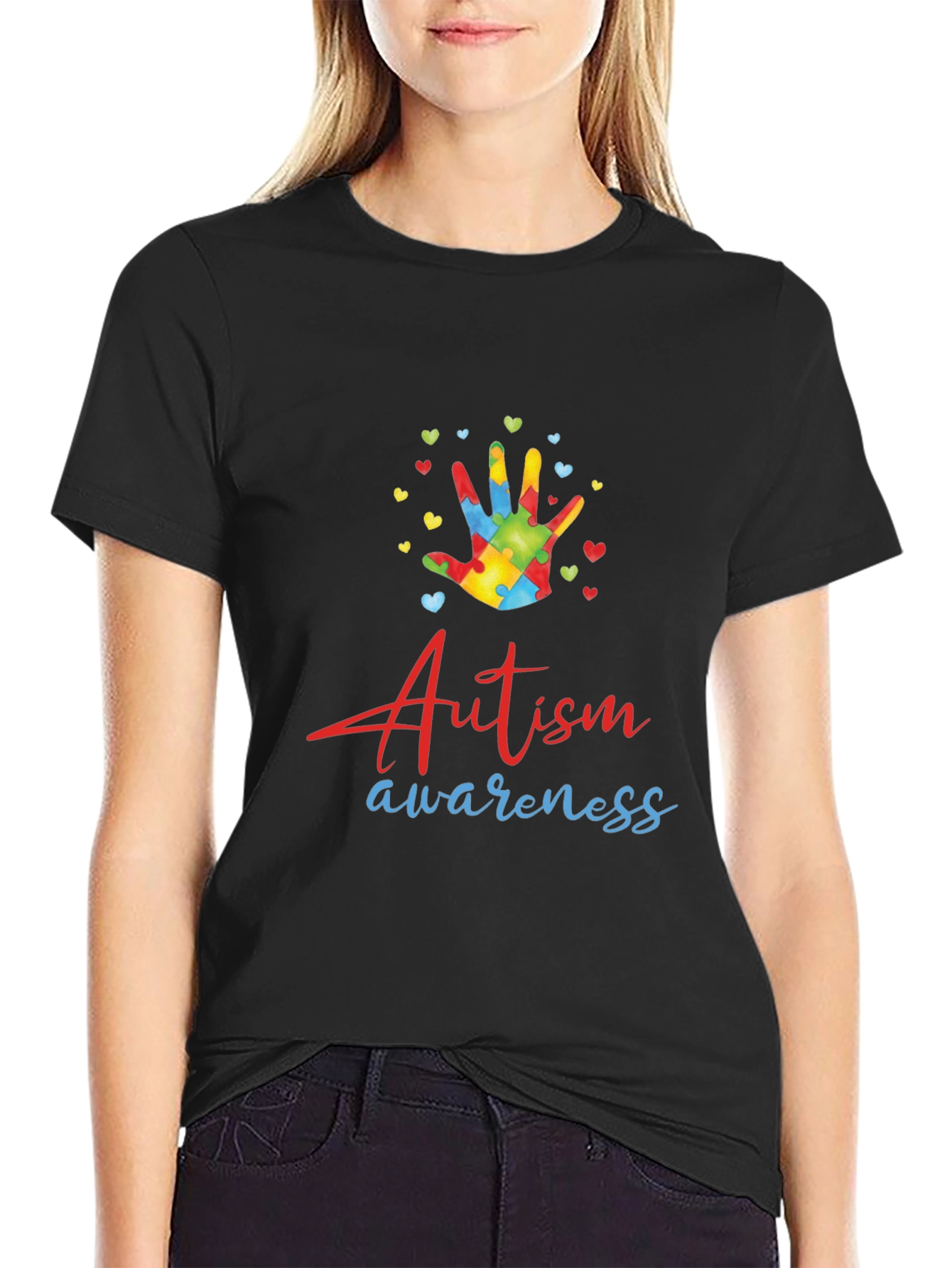 Autism Awareness Tee - Puzzle Hand Design