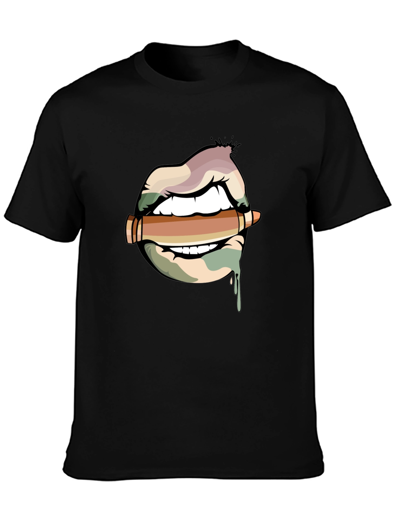 Lips and Bullet Graphic T-Shirt
