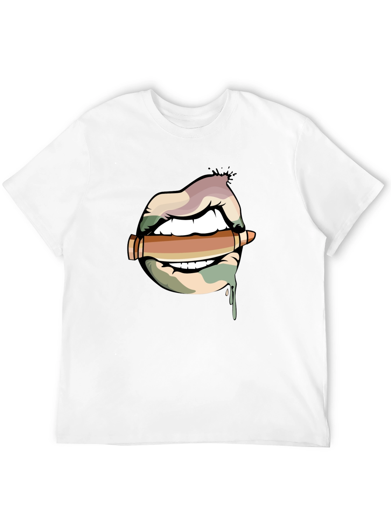 Lips and Bullet Graphic T-Shirt