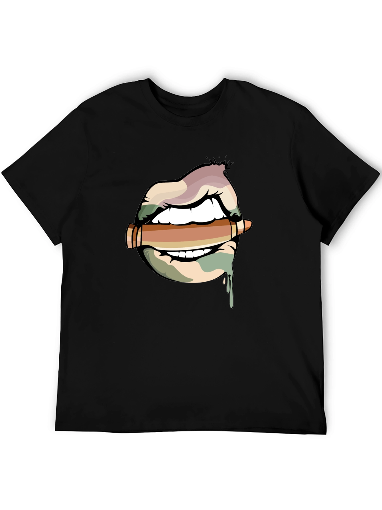 Lips and Bullet Graphic T-Shirt