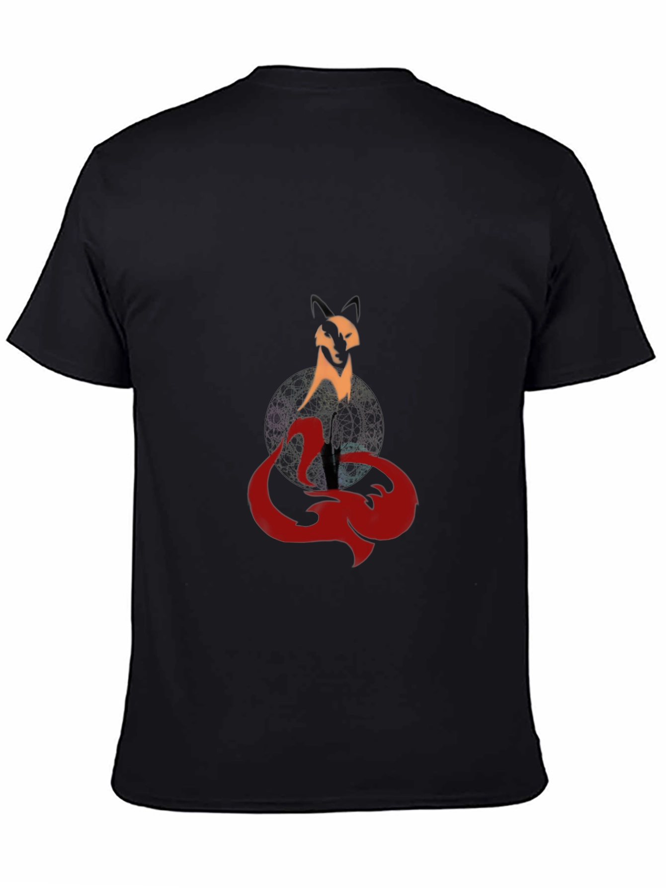 Mystic Fox Graphic Tee - Stylish Mens Black T-Shirt
