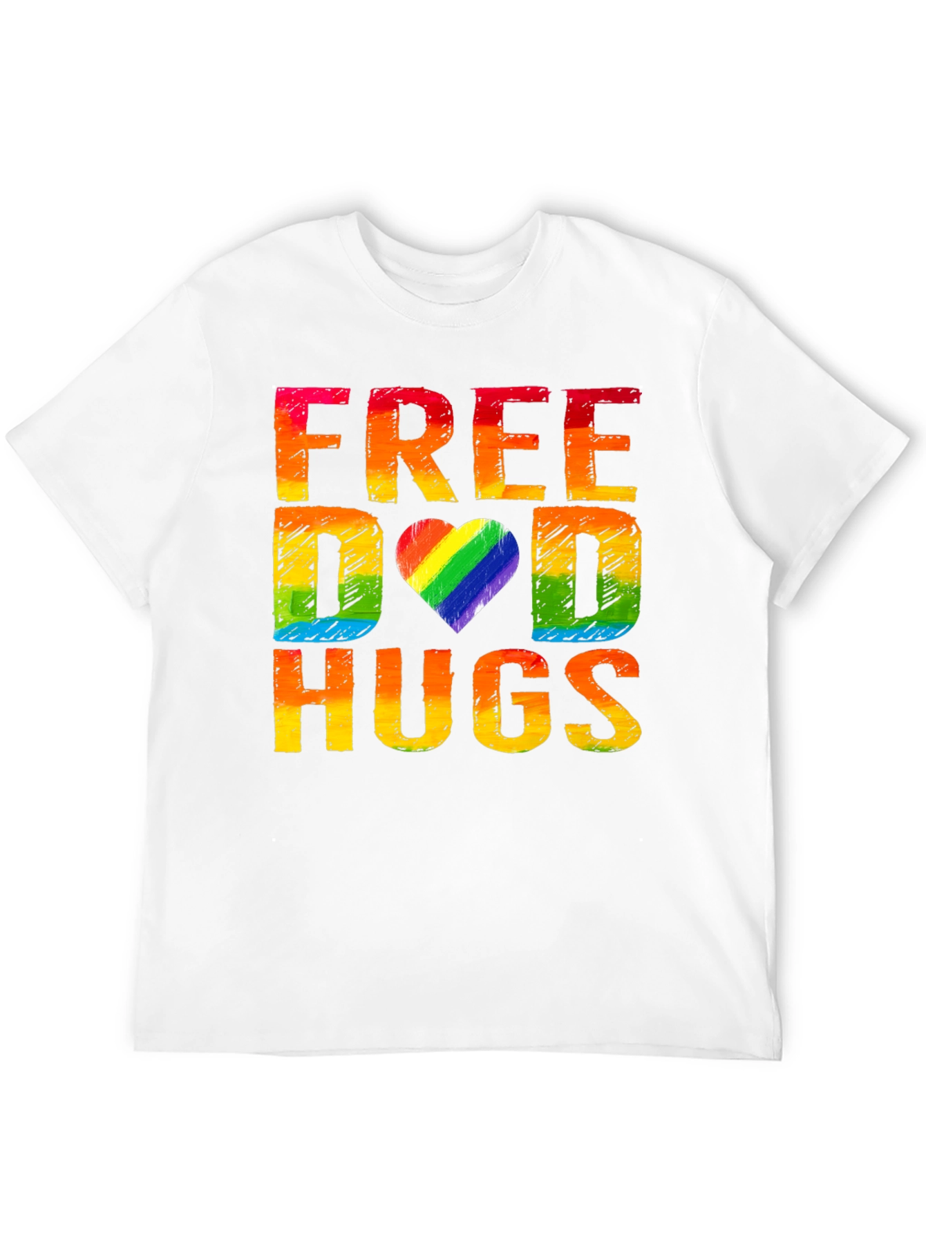 Free Dad Hugs Rainbow Pride T-Shirt