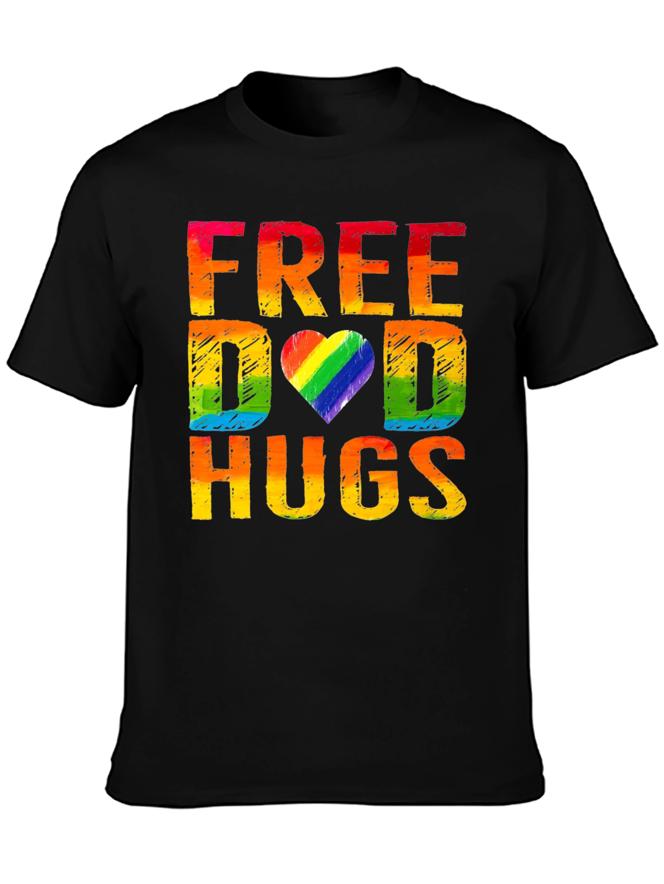 Free Dad Hugs Rainbow Pride T-Shirt