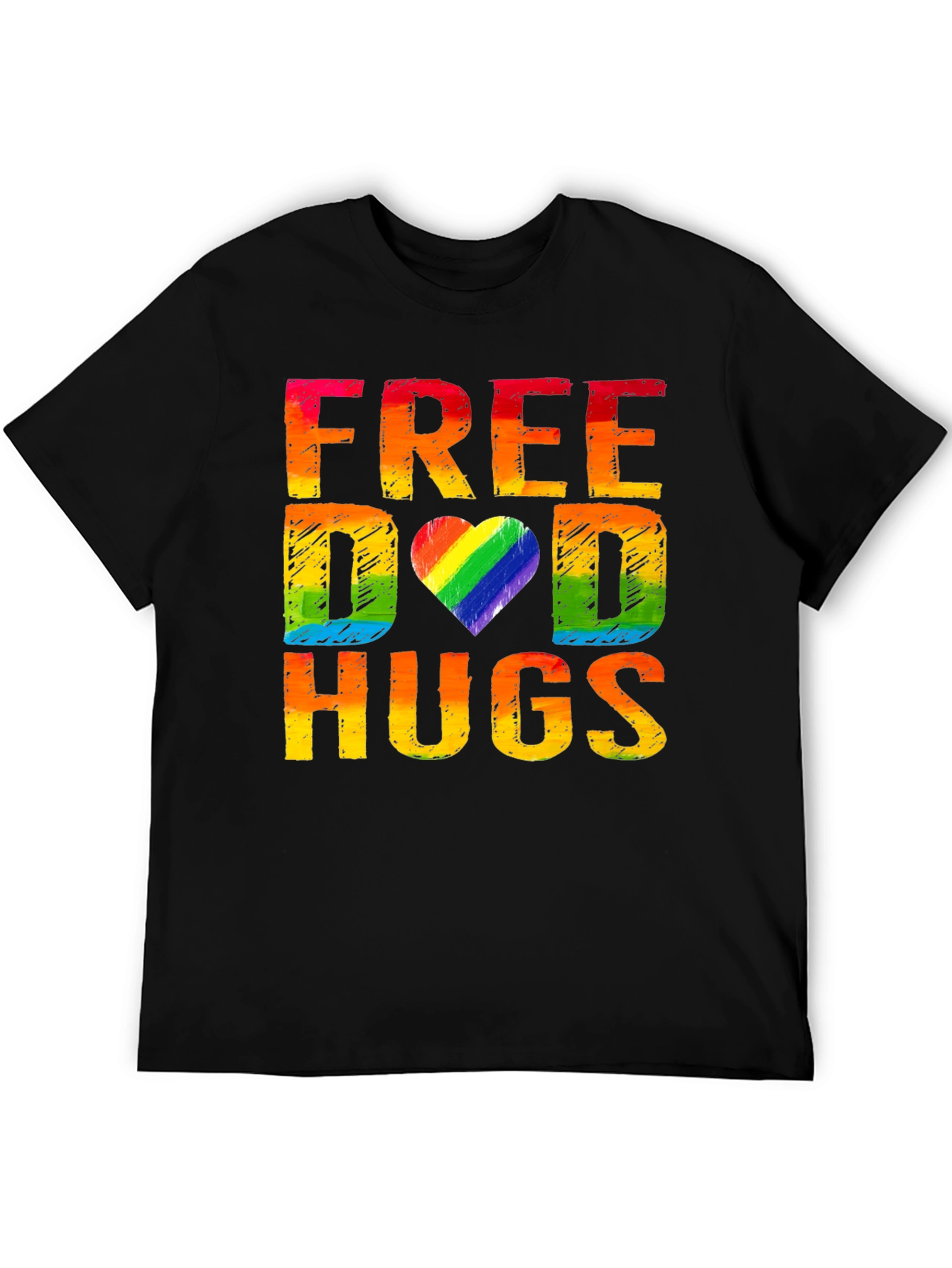 Free Dad Hugs Rainbow Pride T-Shirt
