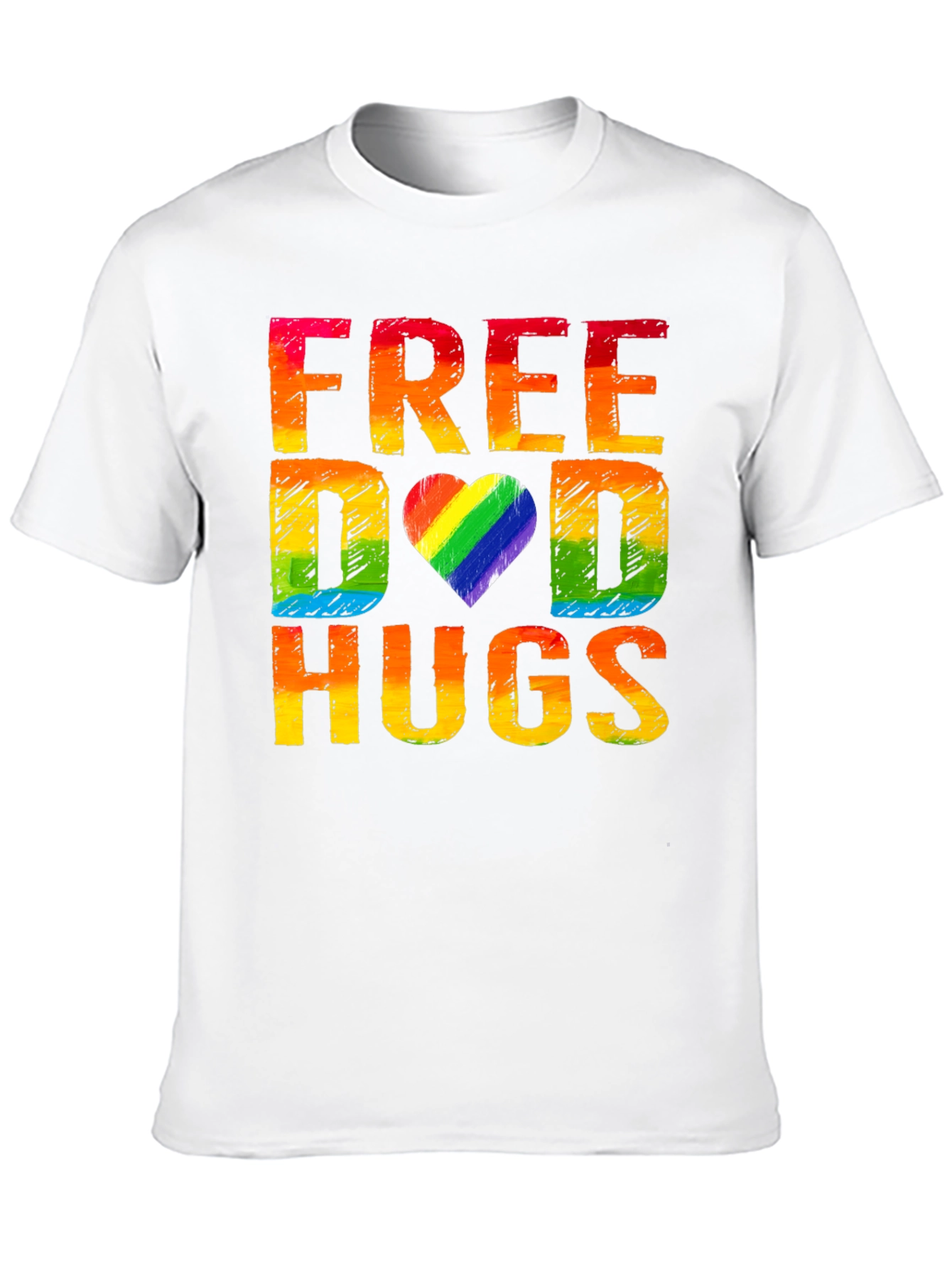 Free Dad Hugs Rainbow Pride T-Shirt