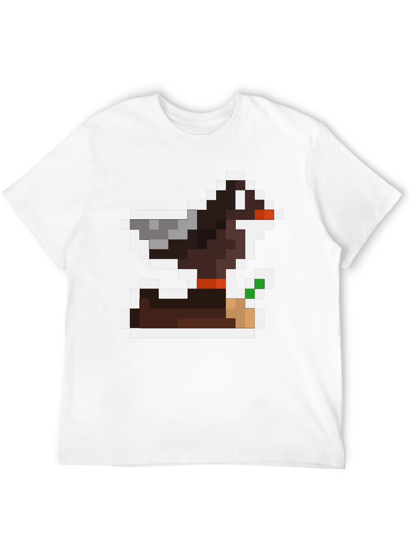Pixel Art Dog Black T-Shirt
