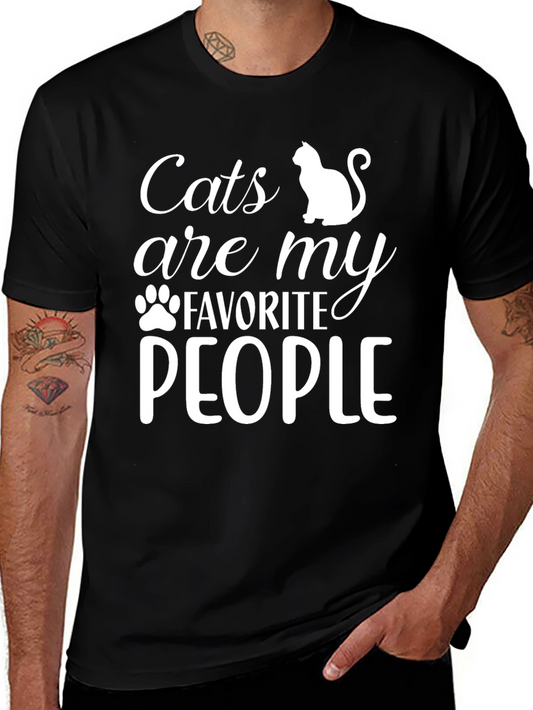 Cats Are My Favorite People T-Shirt - Unisex Black Tee
