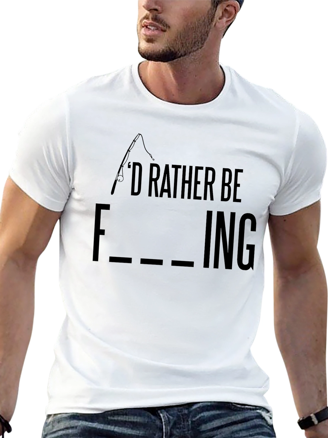 Id Rather Be Fishing Black T-Shirt