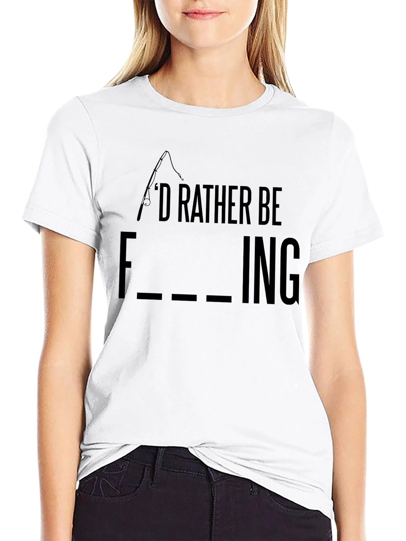 Id Rather Be Fishing Black T-Shirt