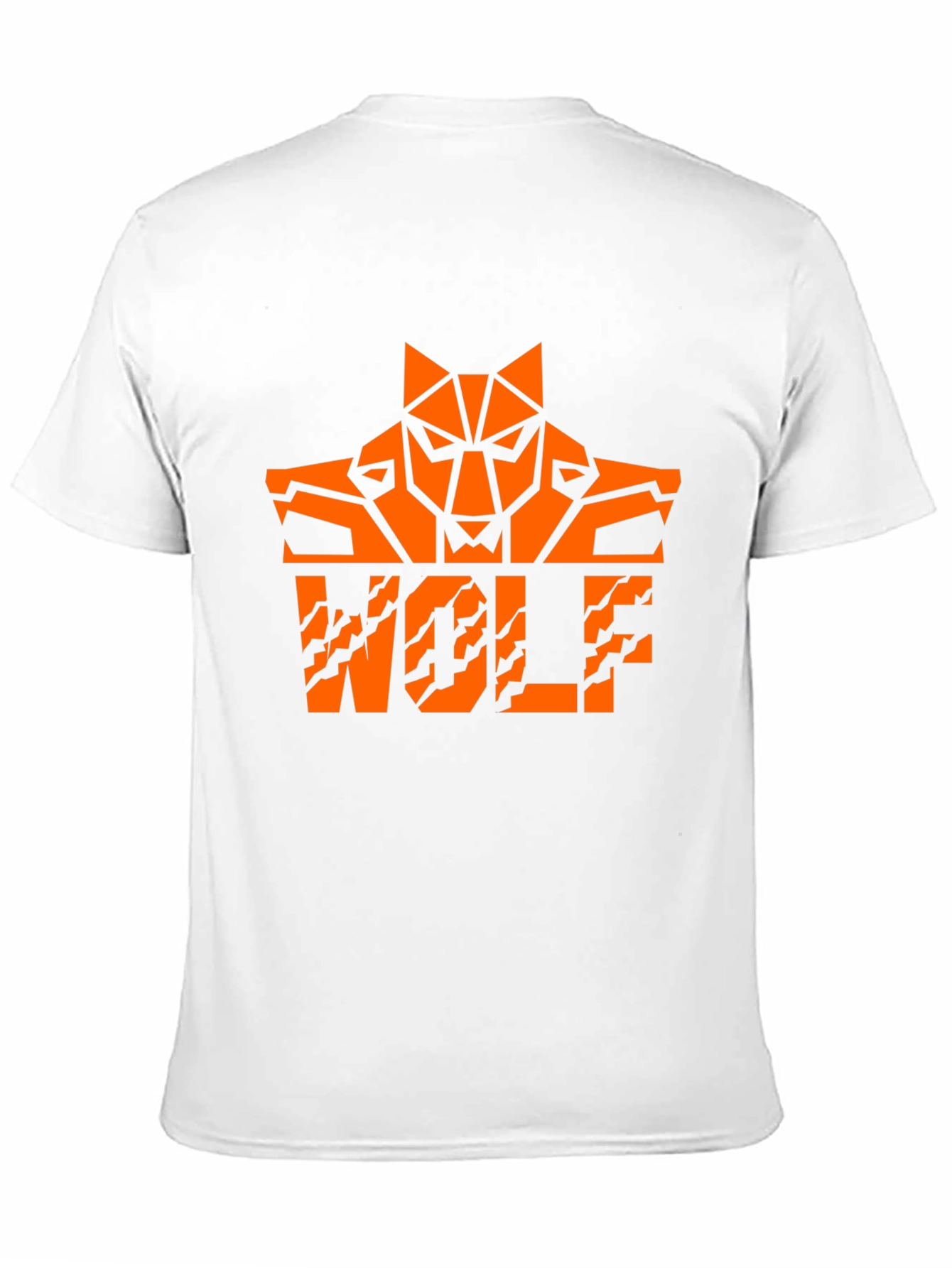 Bold Orange Wolf Graphic Black T-Shirt