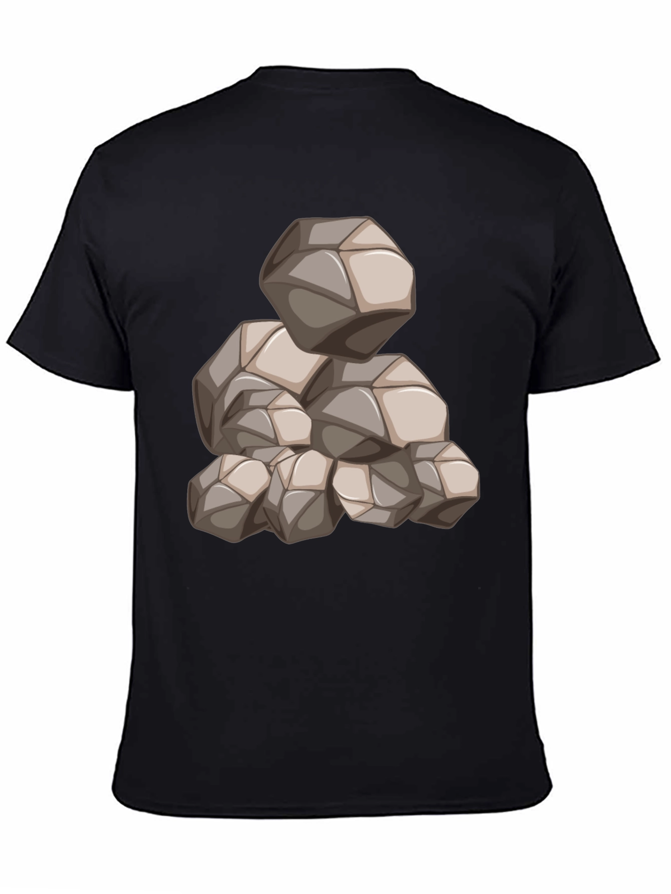 Mens Black Graphic Tee - Rock Pile Design
