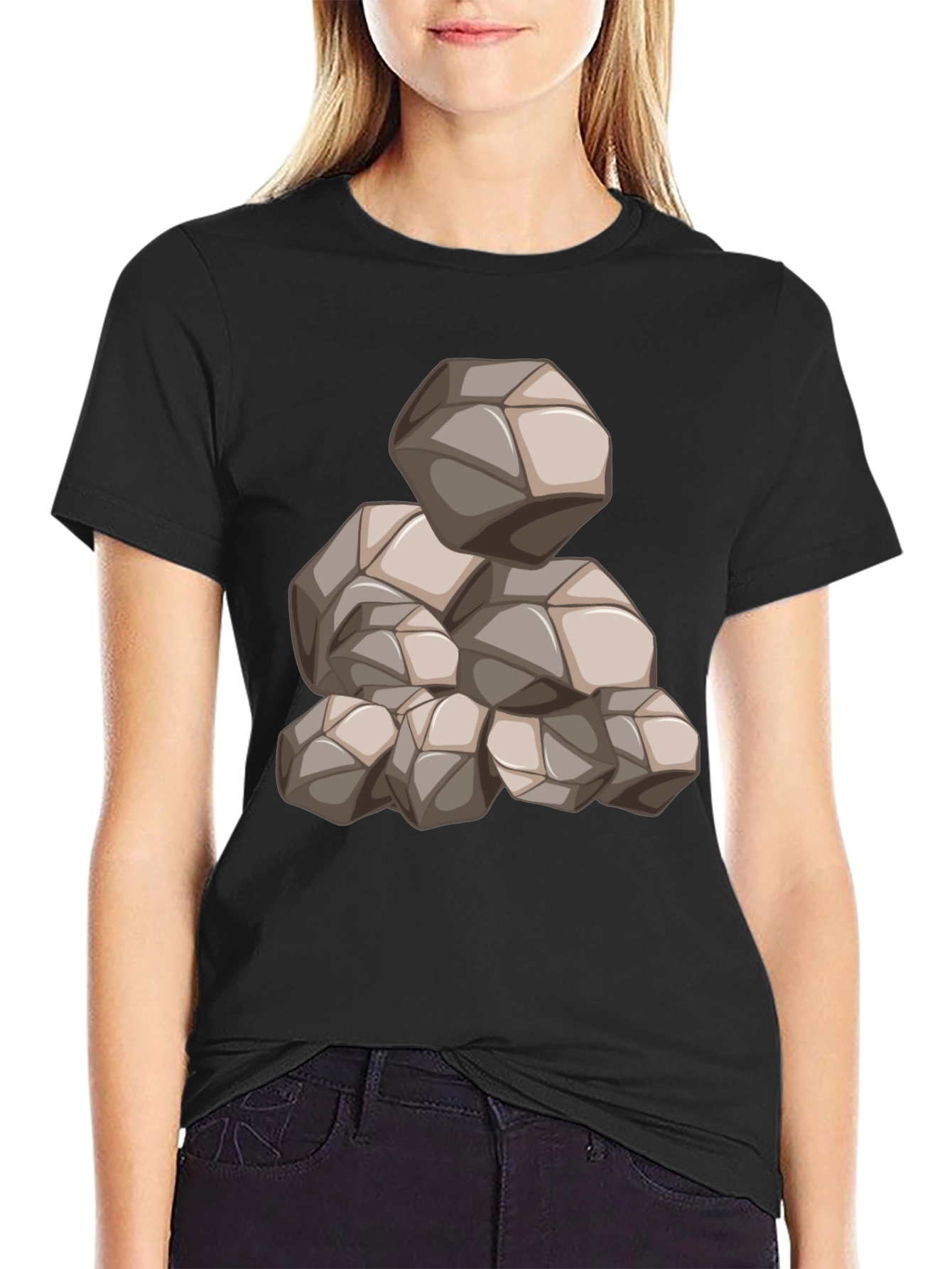 Mens Black Graphic Tee - Rock Pile Design