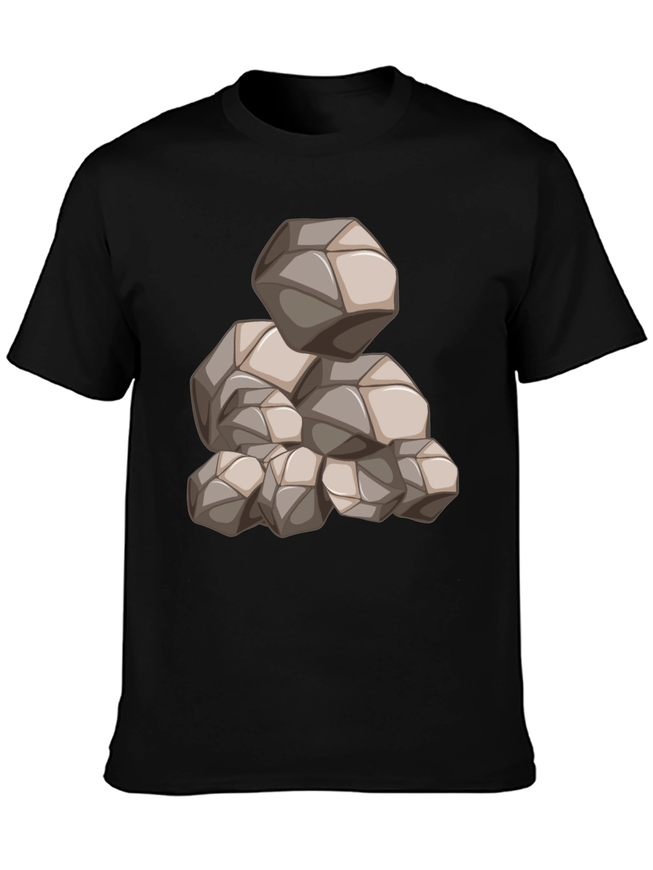 Mens Black Graphic Tee - Rock Pile Design