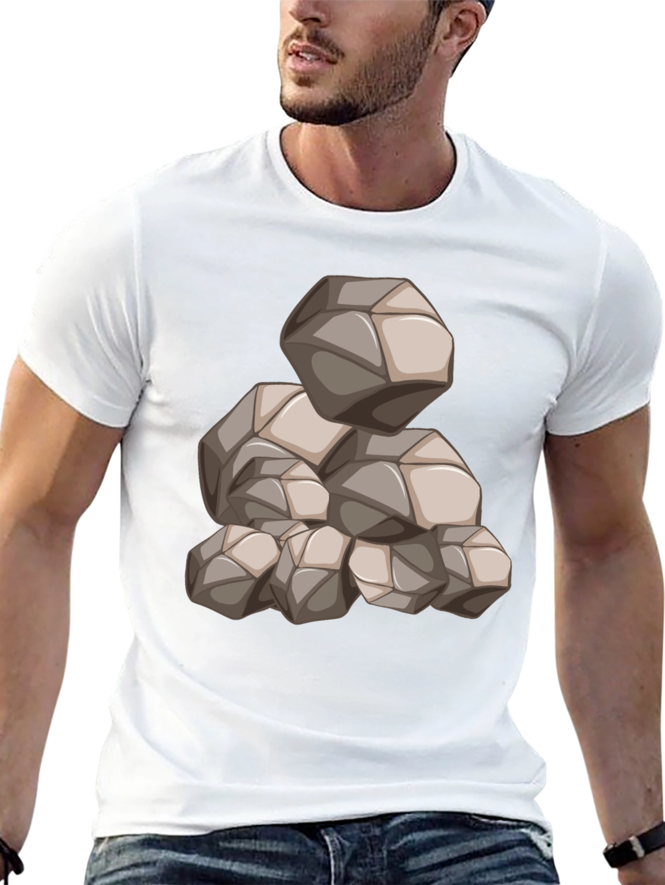 Mens Black Graphic Tee - Rock Pile Design