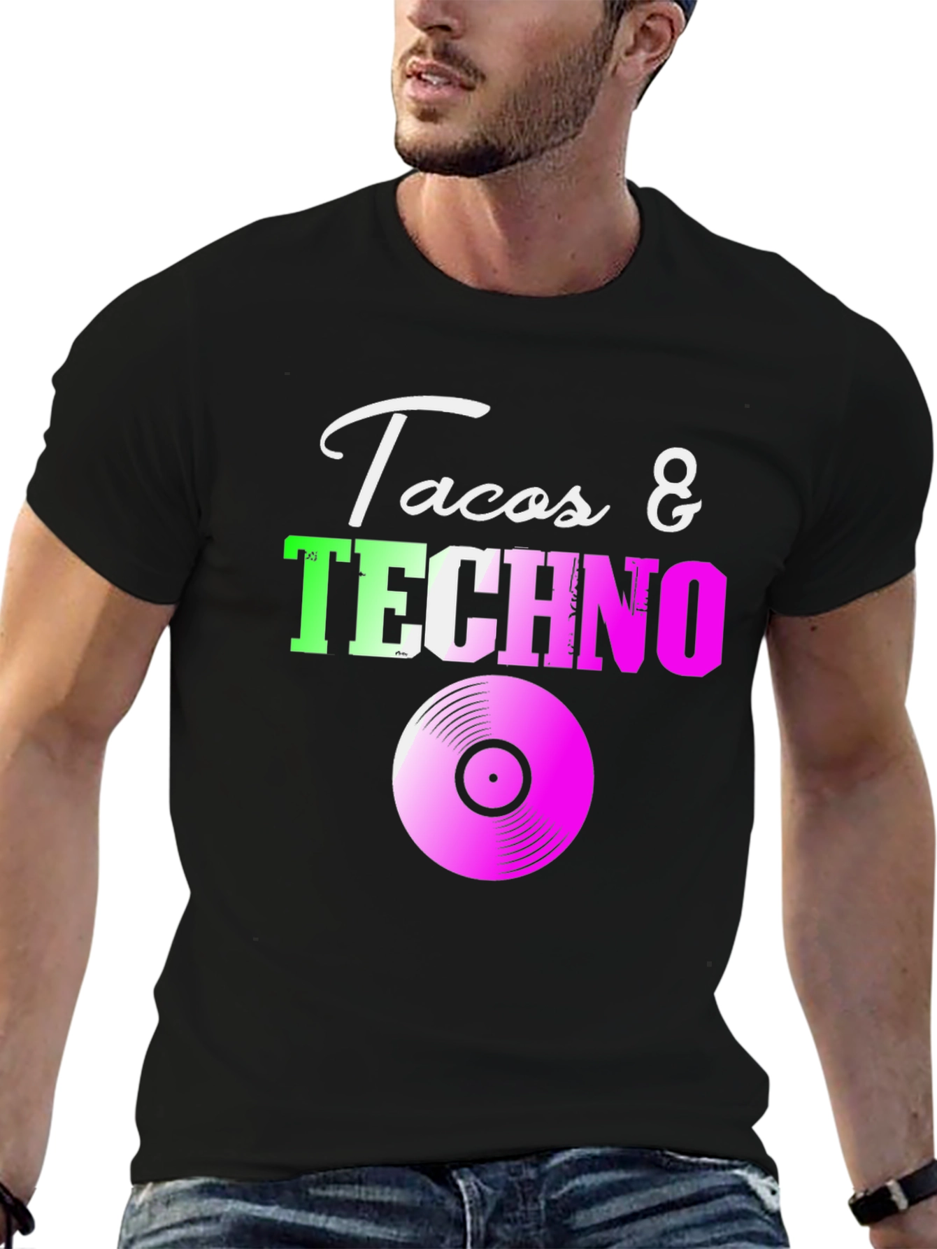 Tacos & Techno Graphic Tee - Music Lover T-Shirt