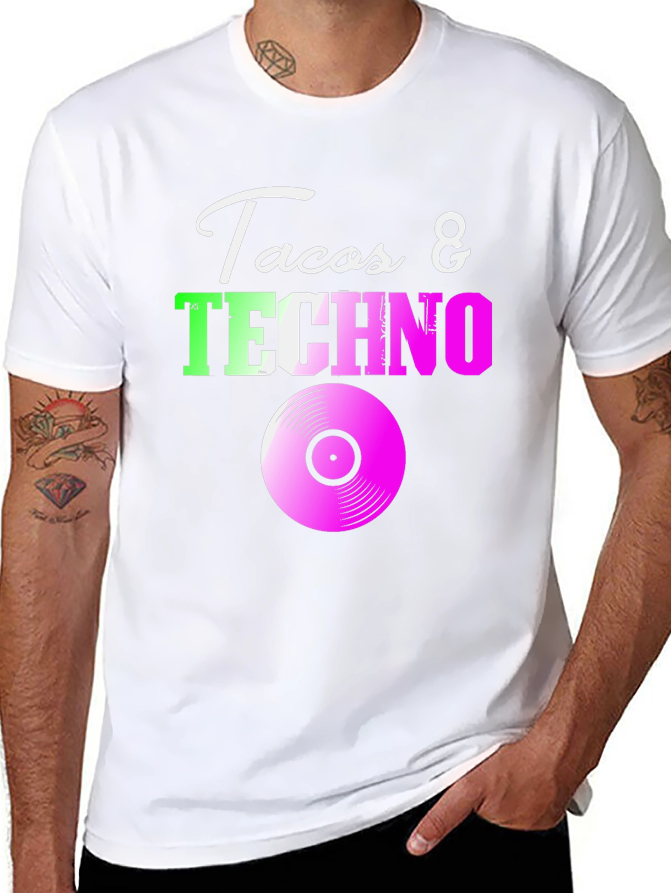 Tacos & Techno Graphic Tee - Music Lover T-Shirt