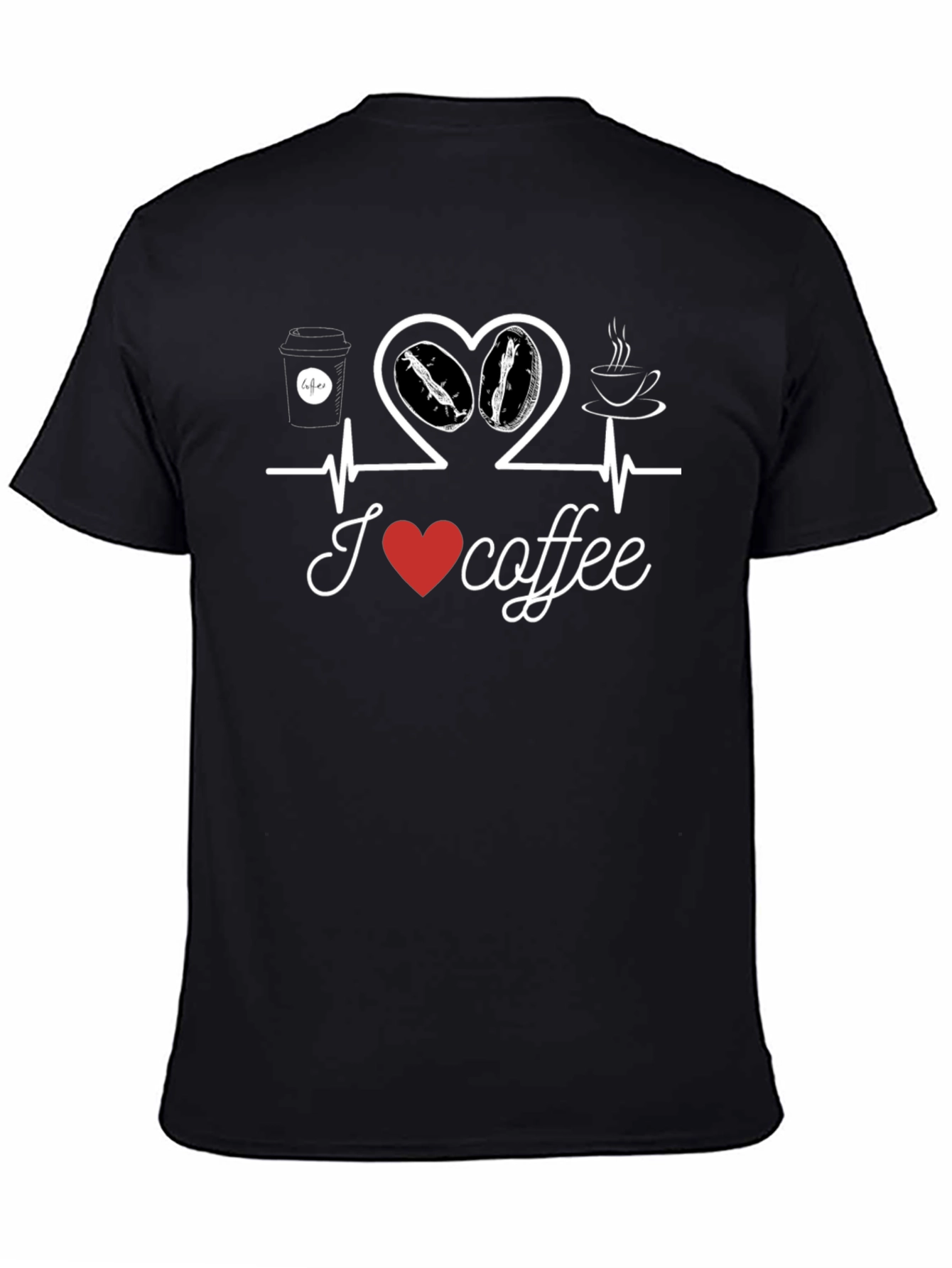 I Love Coffee T-Shirt - Heartbeat Design