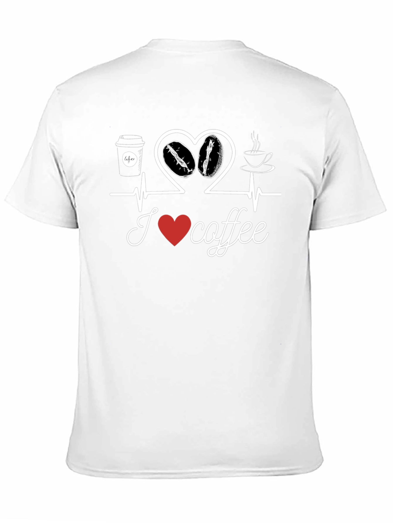 I Love Coffee T-Shirt - Heartbeat Design