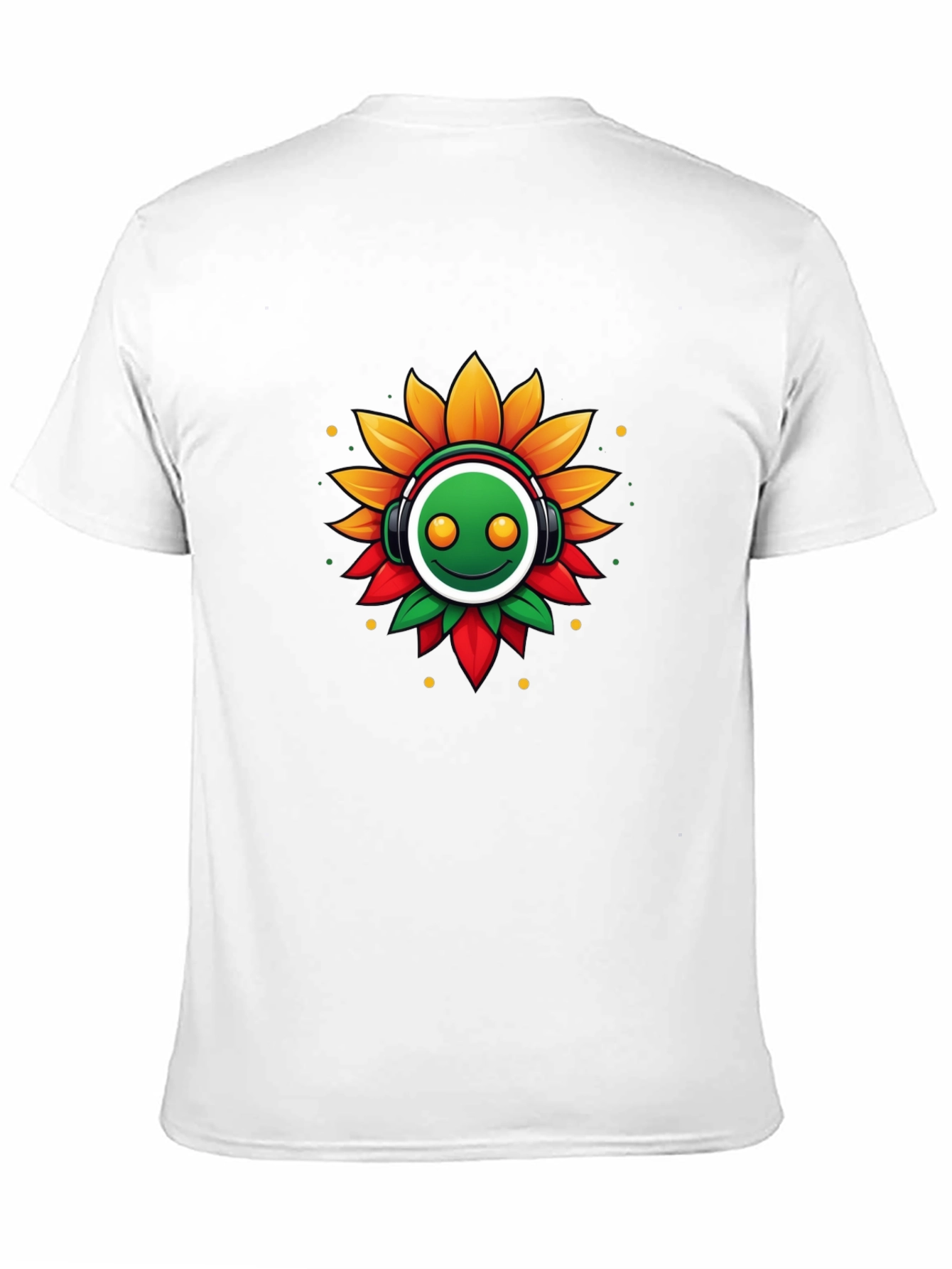 Funky Sunflower Headphone Graphic Tee