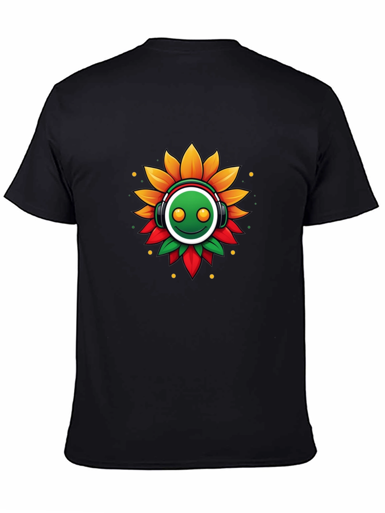 Funky Sunflower Headphone Graphic Tee