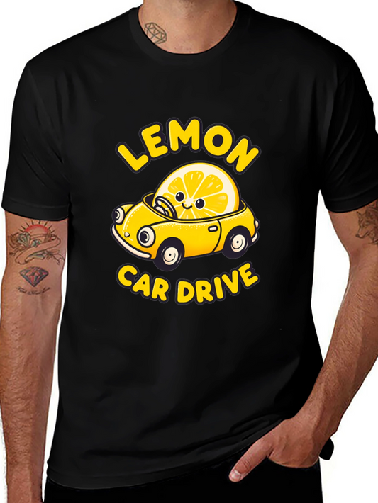 Lemon Car Drive Graphic Tee -  Unique Design