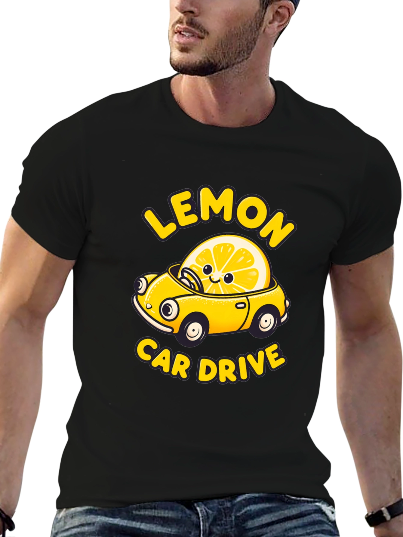Lemon Car Drive Graphic Tee -  Unique Design