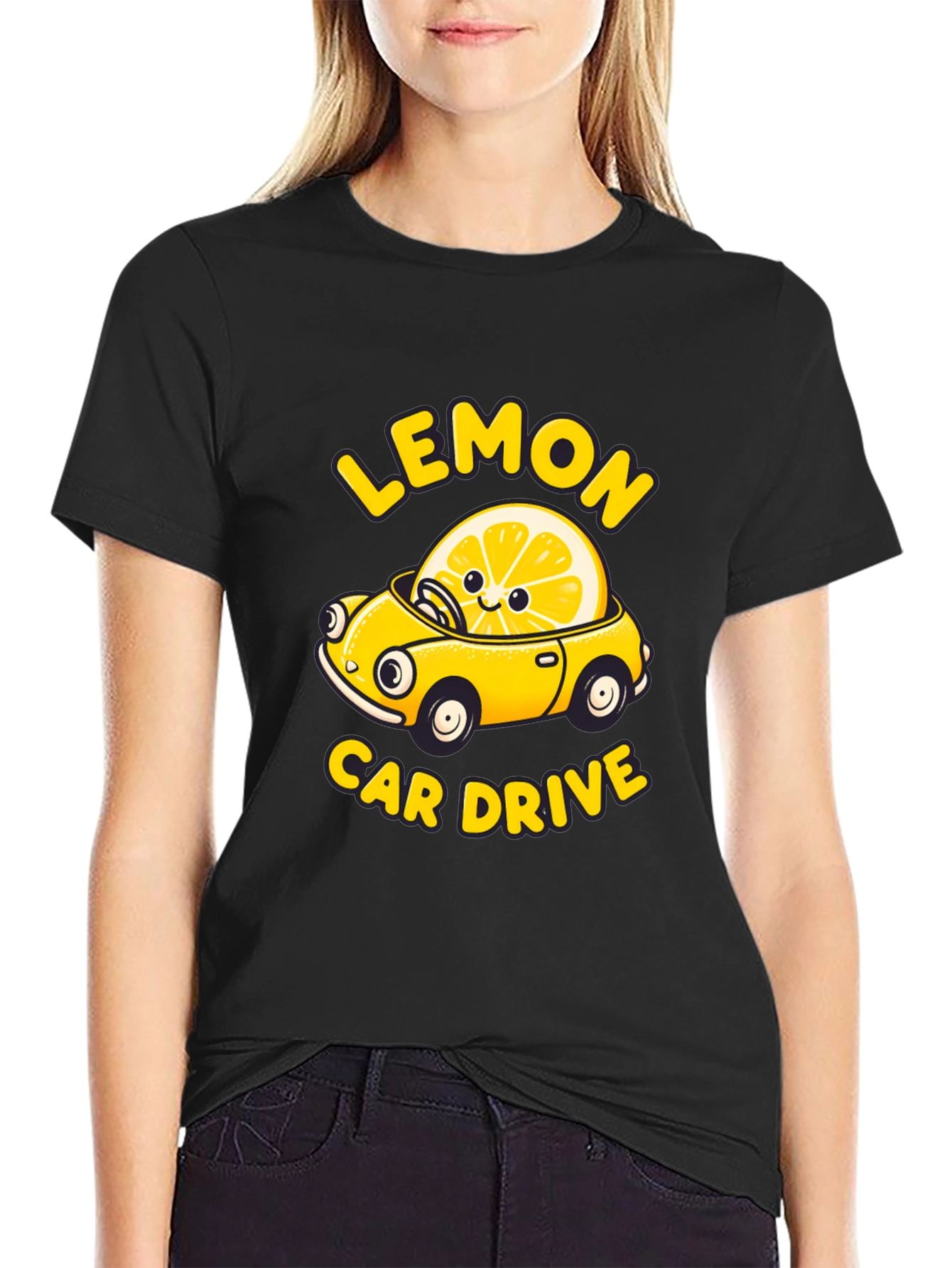 Lemon Car Drive Graphic Tee -  Unique Design