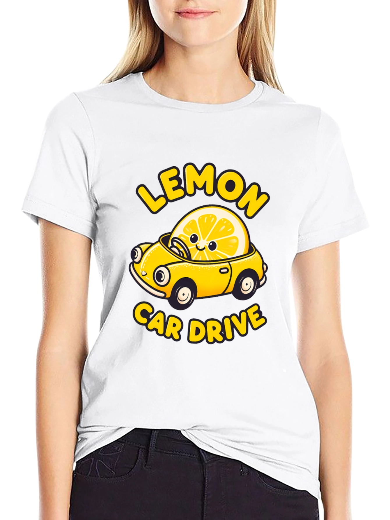 Lemon Car Drive Graphic Tee -  Unique Design