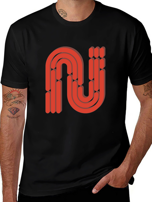 Retro Red N Letter T-Shirt - Stylish and Unique