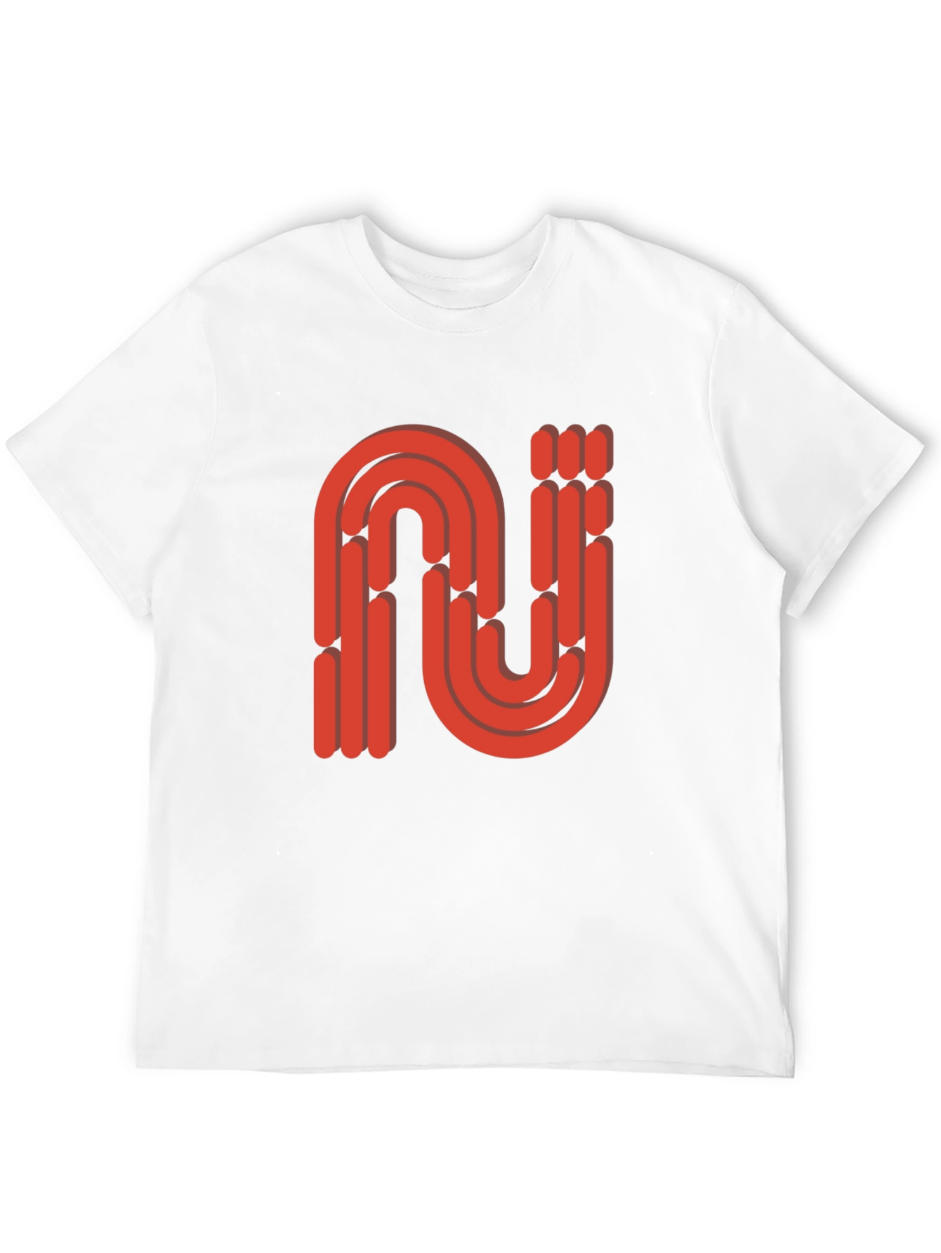 Retro Red N Letter T-Shirt - Stylish and Unique