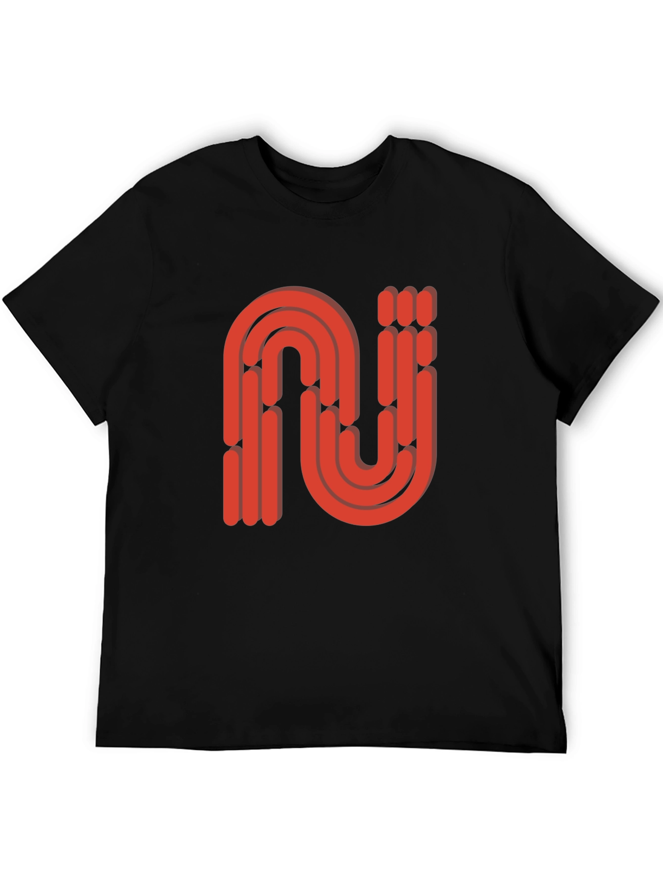 Retro Red N Letter T-Shirt - Stylish and Unique