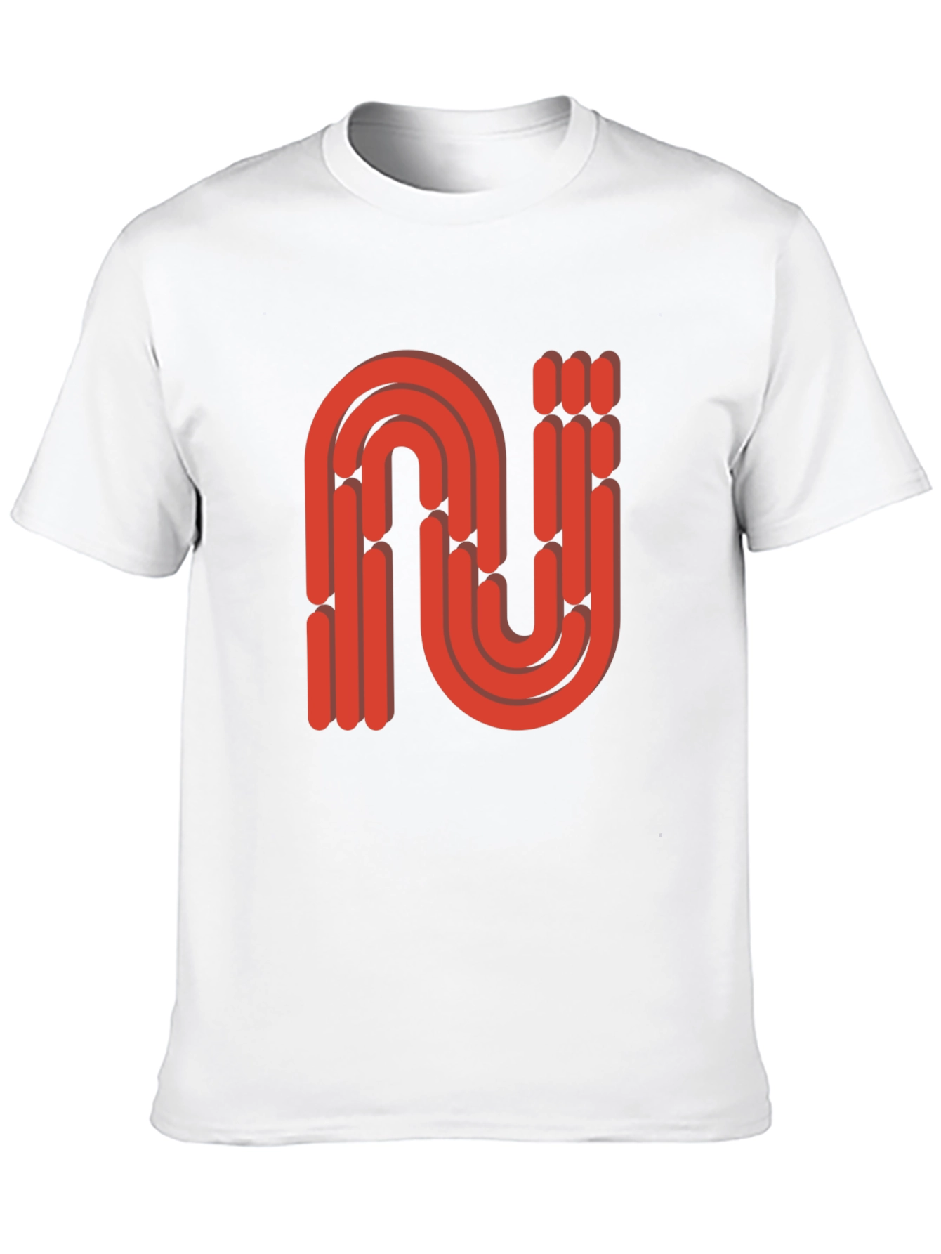 Retro Red N Letter T-Shirt - Stylish and Unique