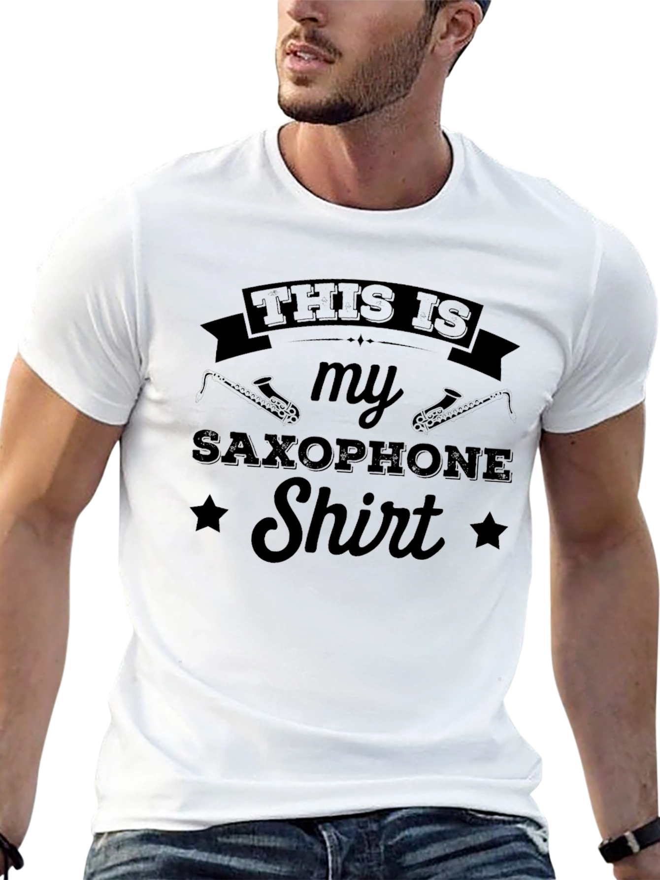 This Is My Saxophone Shirt - Black Graphic Tee