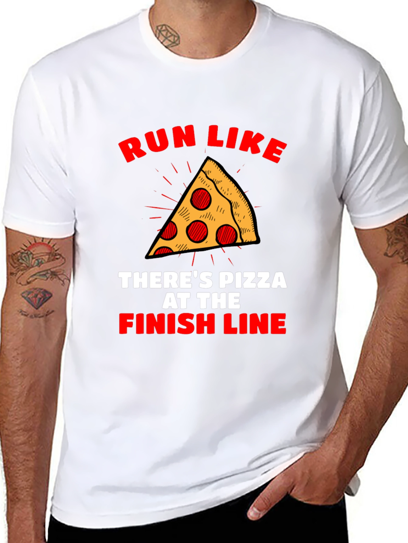 Run Like Theres Pizza T-Shirt