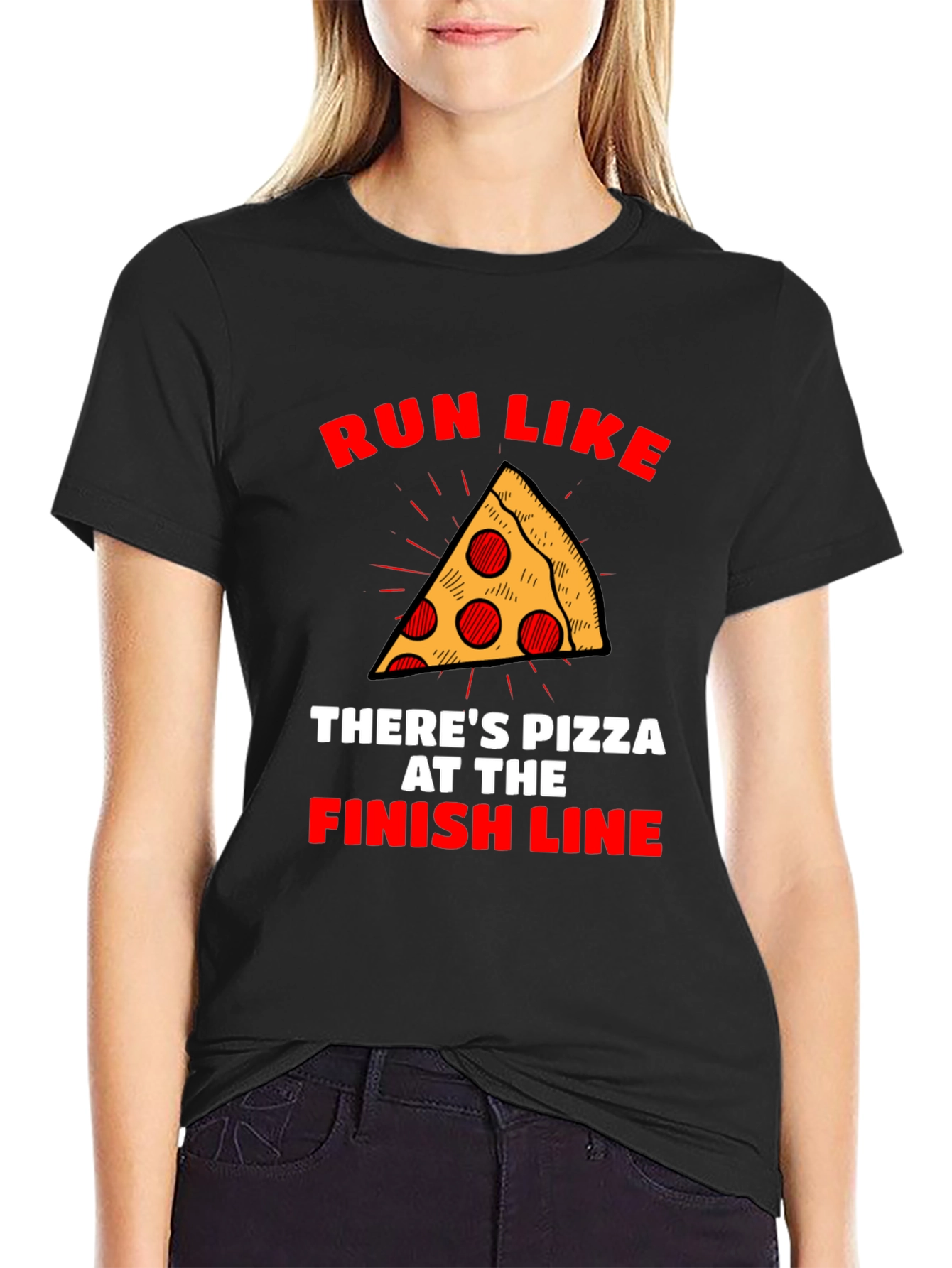 Run Like Theres Pizza T-Shirt