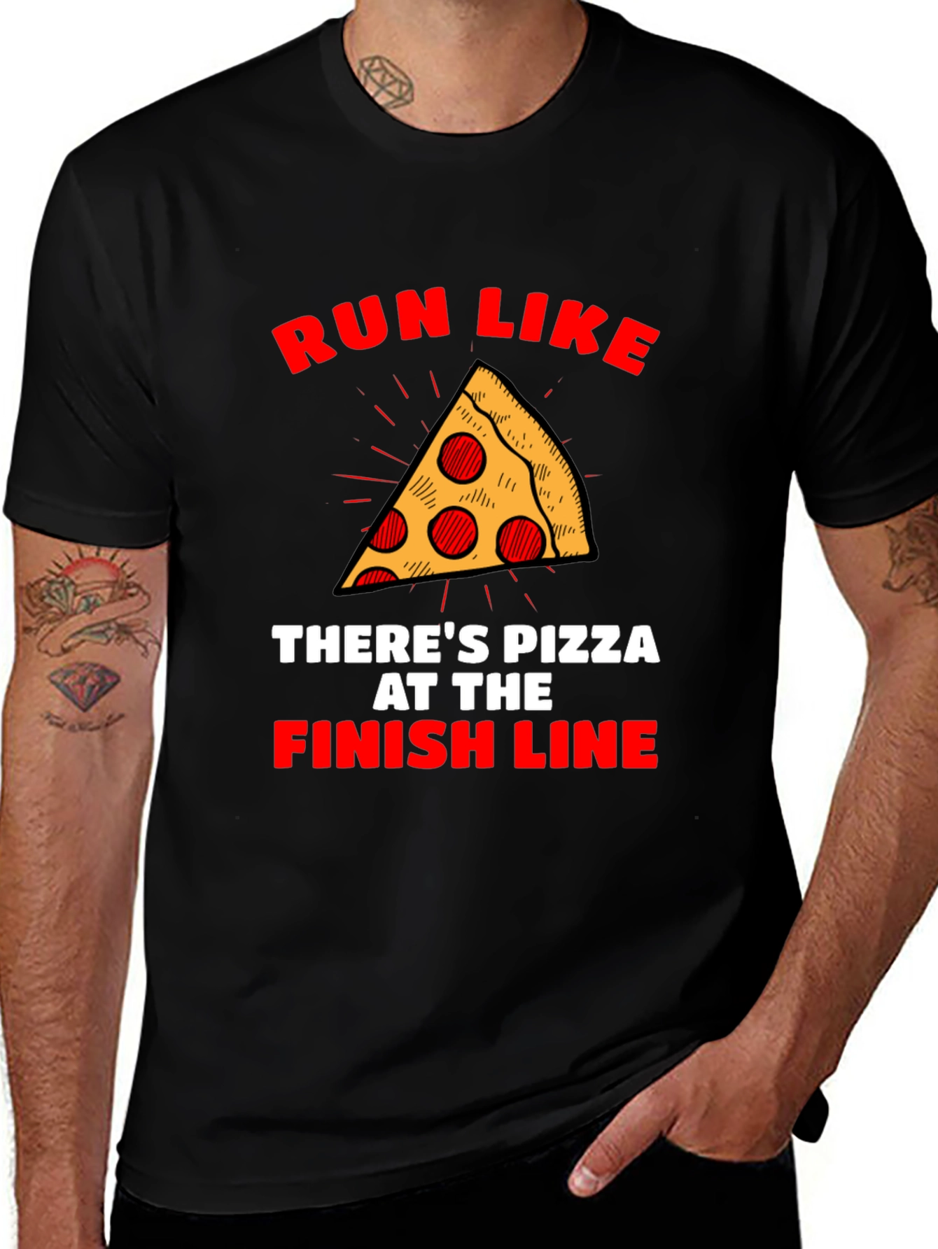 Run Like Theres Pizza T-Shirt