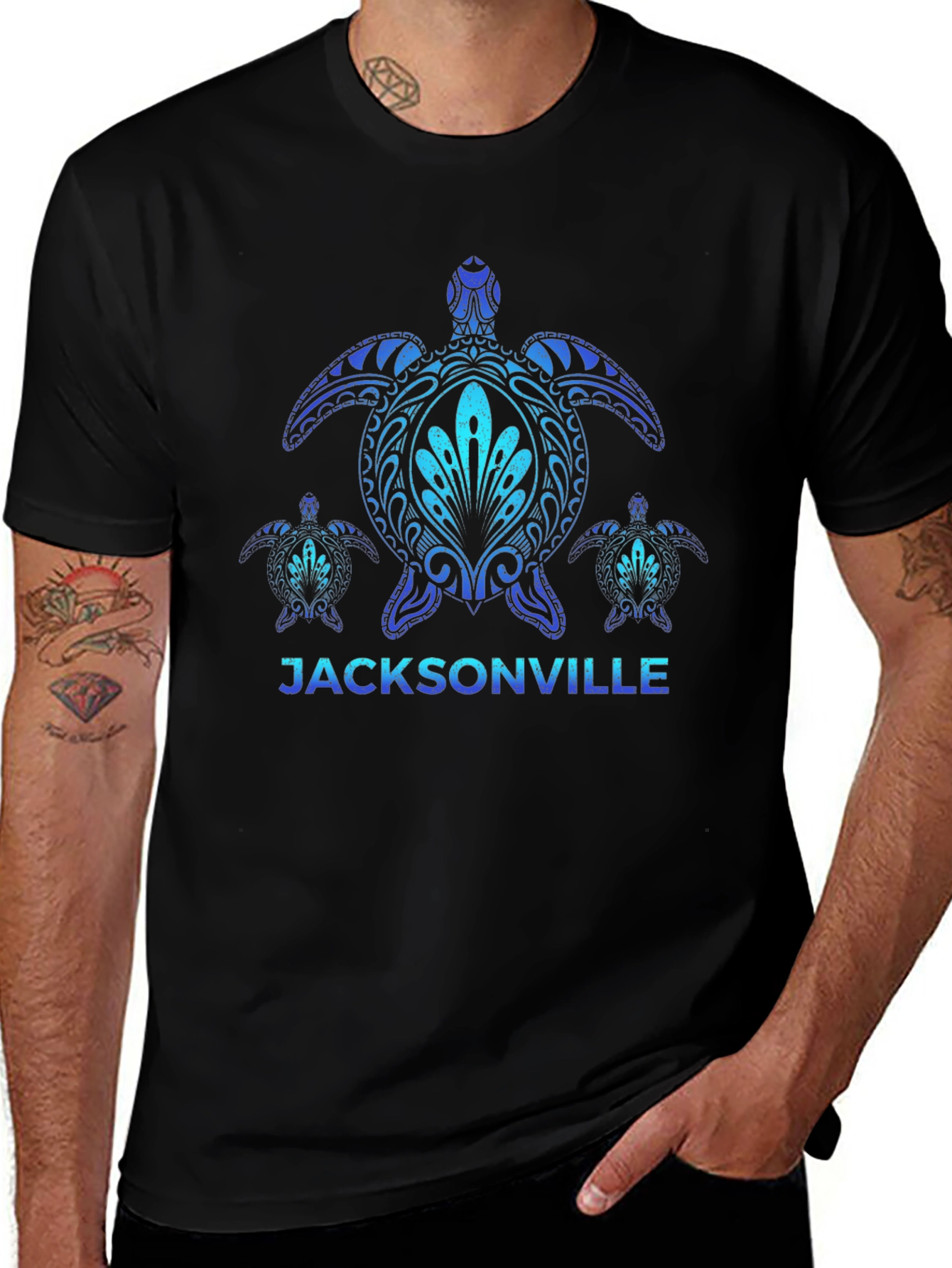 Jacksonville Turtle Graphic T-Shirt - Black